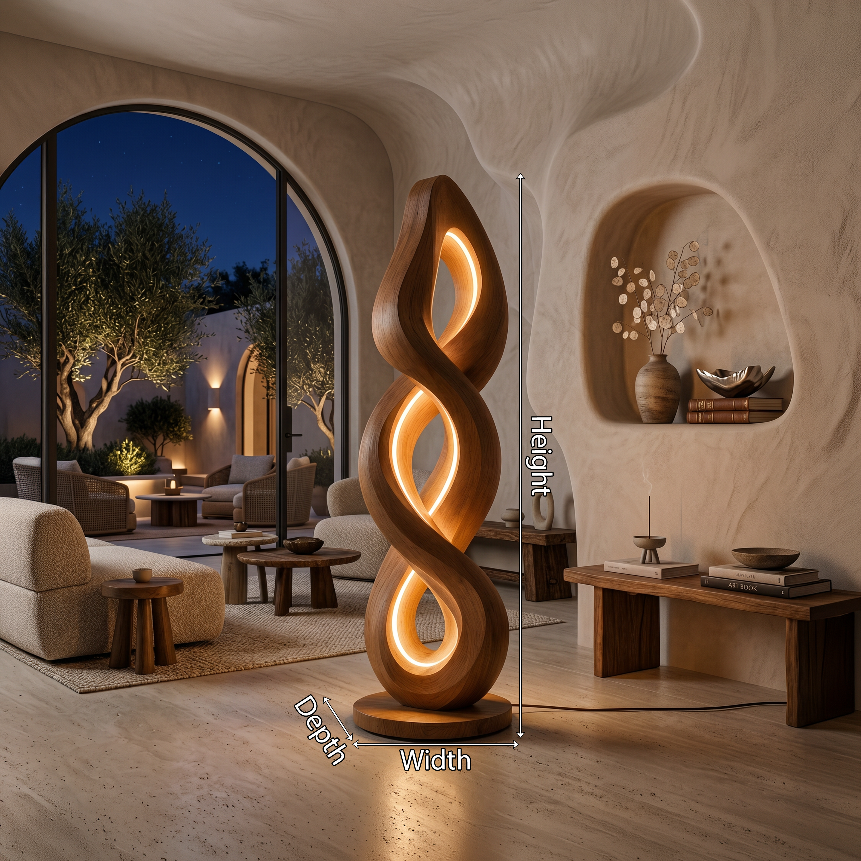 Organic Helix Lamp With Shelf For Interior SILDTTNLAM025
