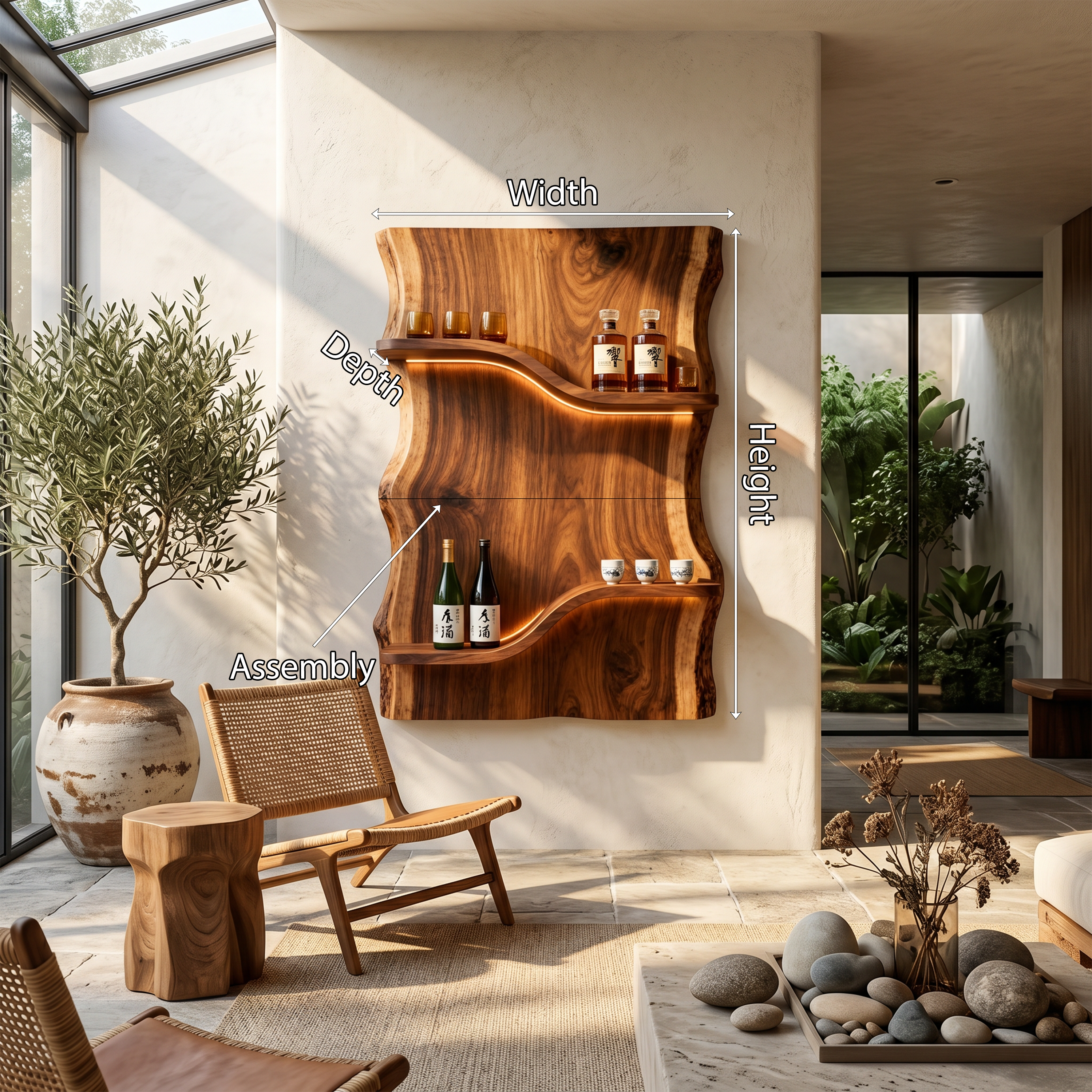 Scandinavian Multi Tier Wine Rack Shelf For Living Room SILDTTNWH023