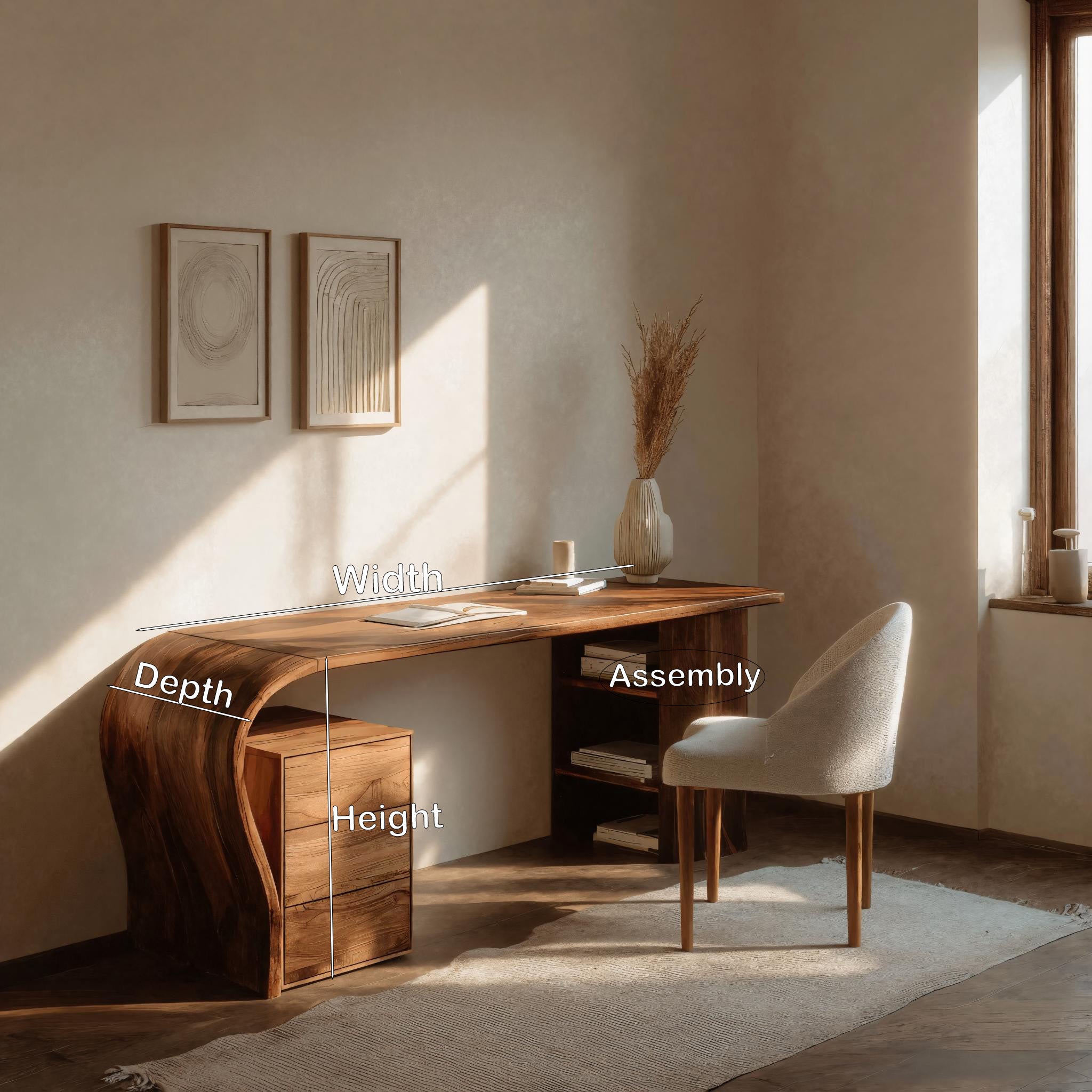 Contemporary Writing Desk With Open Shelf For Home Office RTTHHNDE100