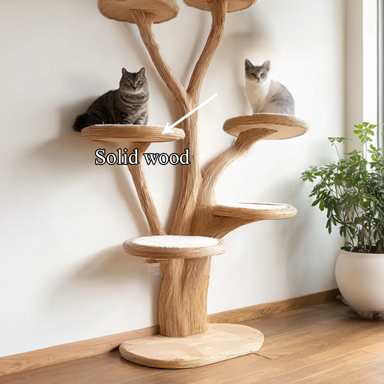 Mid Century Tree Cat Tower Family Room SINLSATT026
