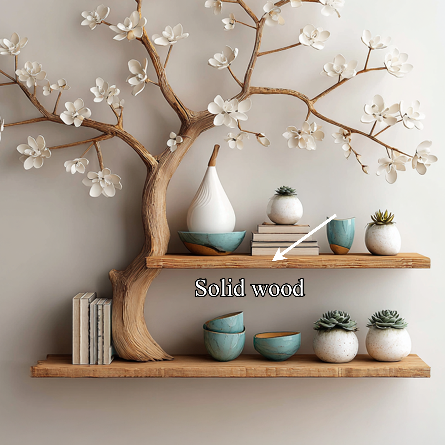 Rustic Tree Display Shelf Bedroom And Hallway SINLSATBS025