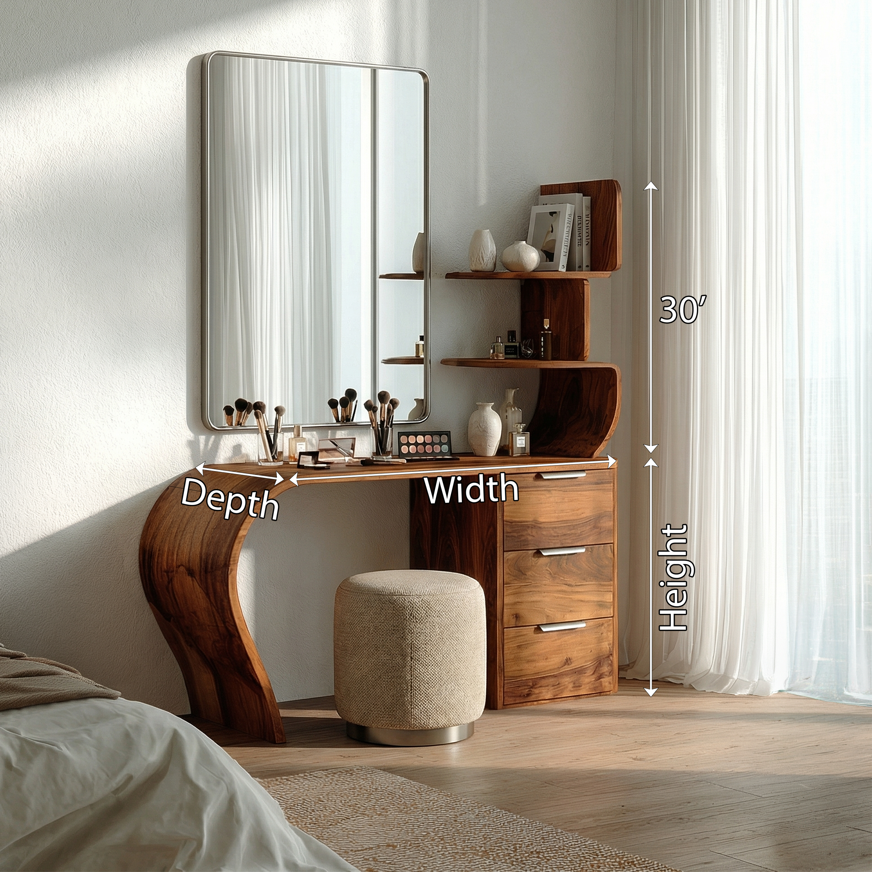Boho Makeup Vanity Desk Bedroom Dressing Area Beauty Space SILDTTRMV008