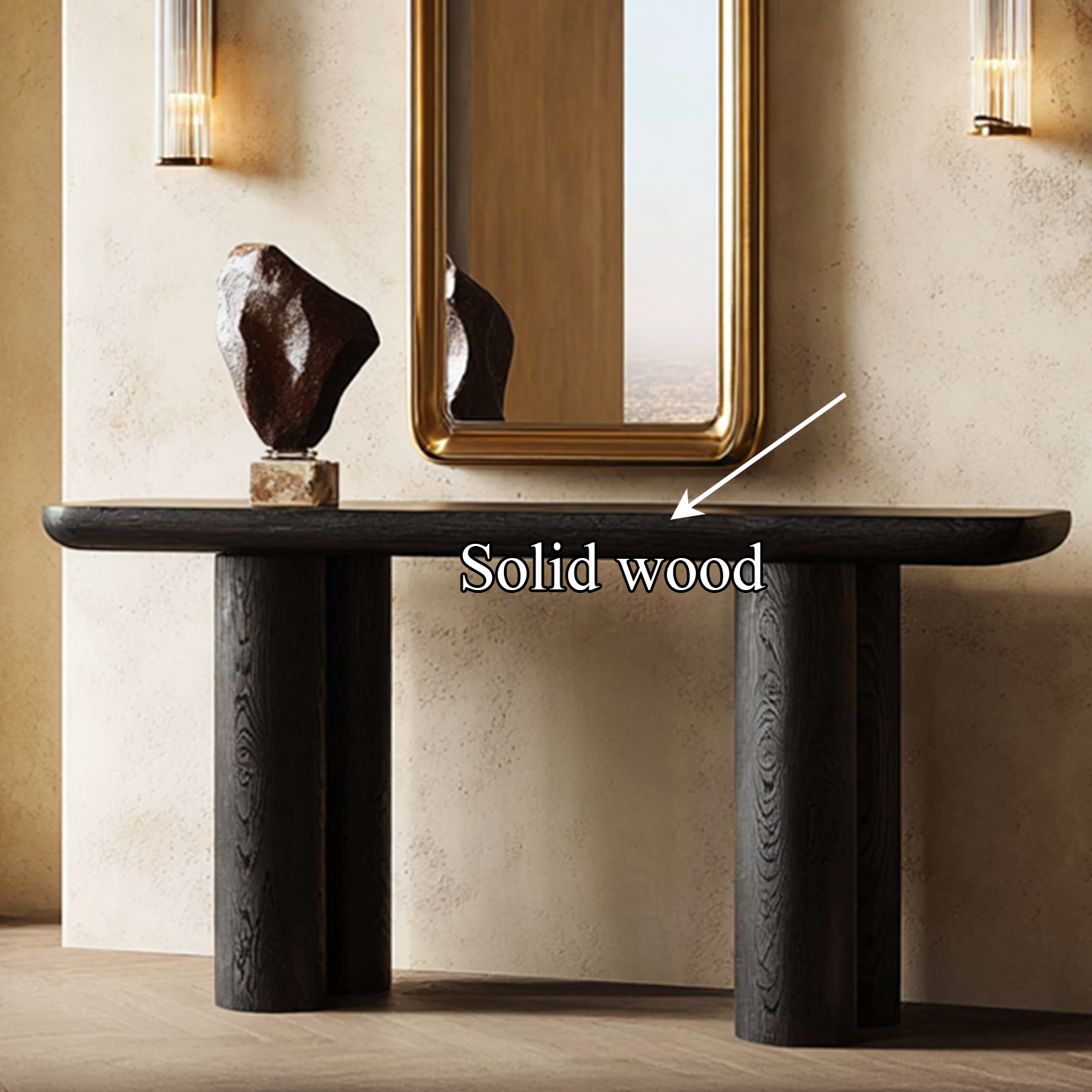 Midcentury Black Console Table Living Room SINLSACS138
