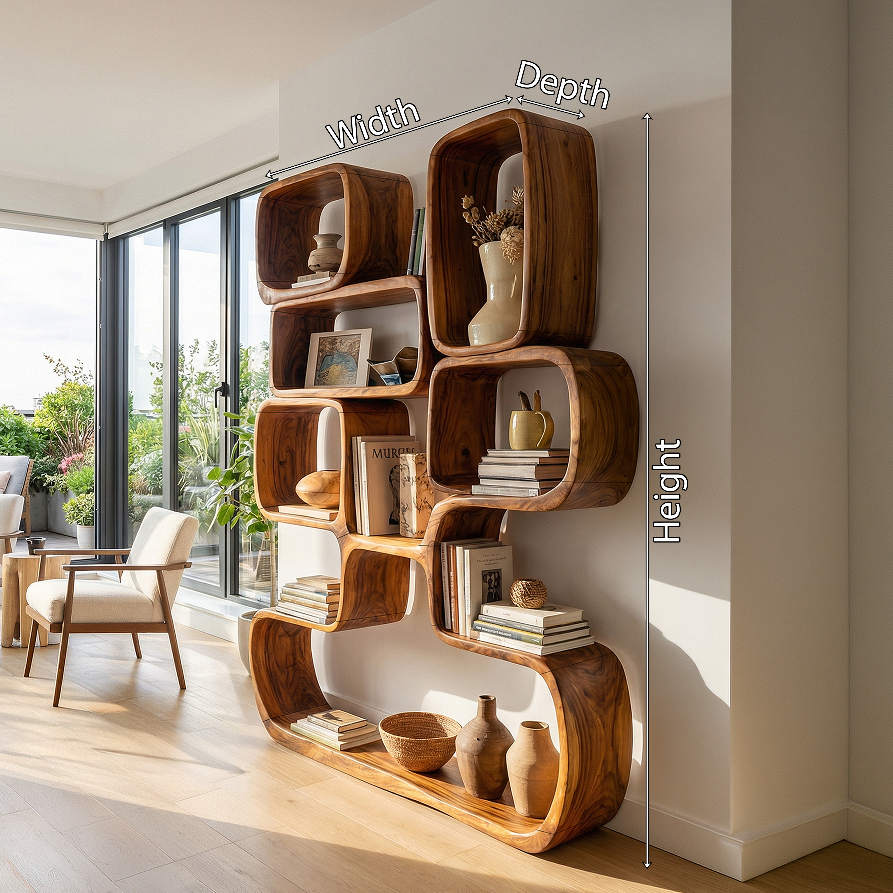 Modern Artistic Bookshelf Living Room Corner SILDTTRBS020