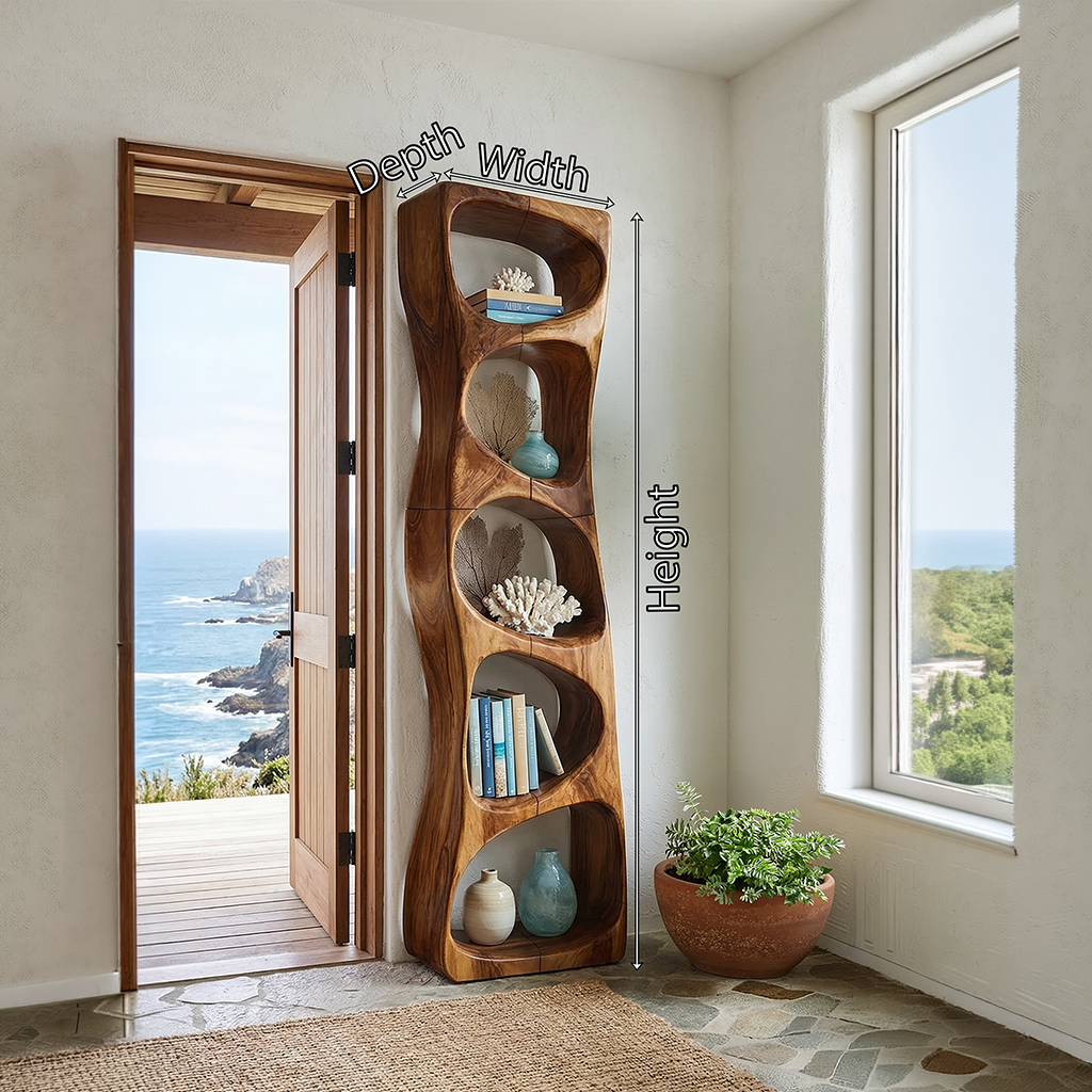 Minimalist Geometric Bookshelf Entryway Display SILDTTRBS004