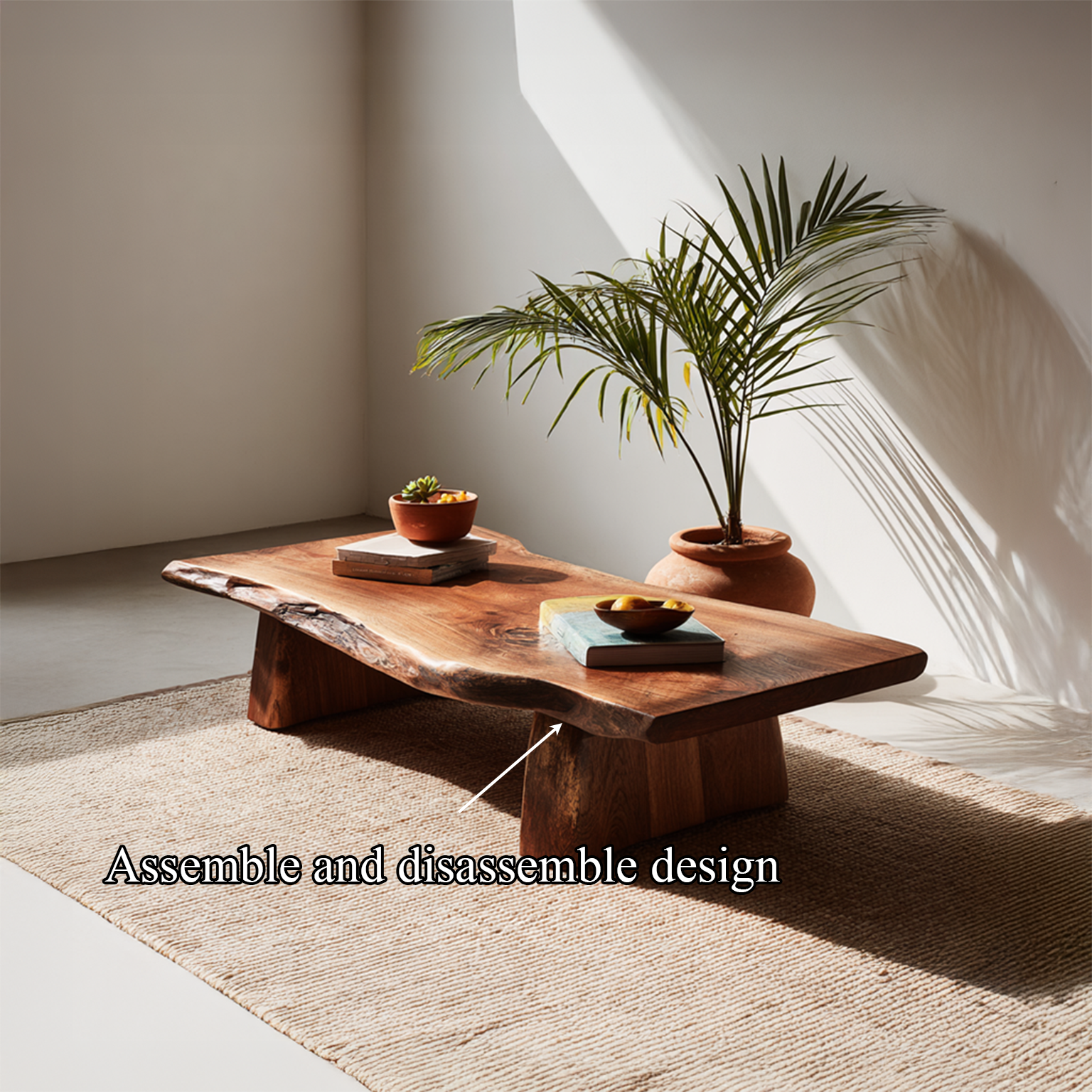Rustic Live Edge Coffee Table Modern Living Room SINLSACF044