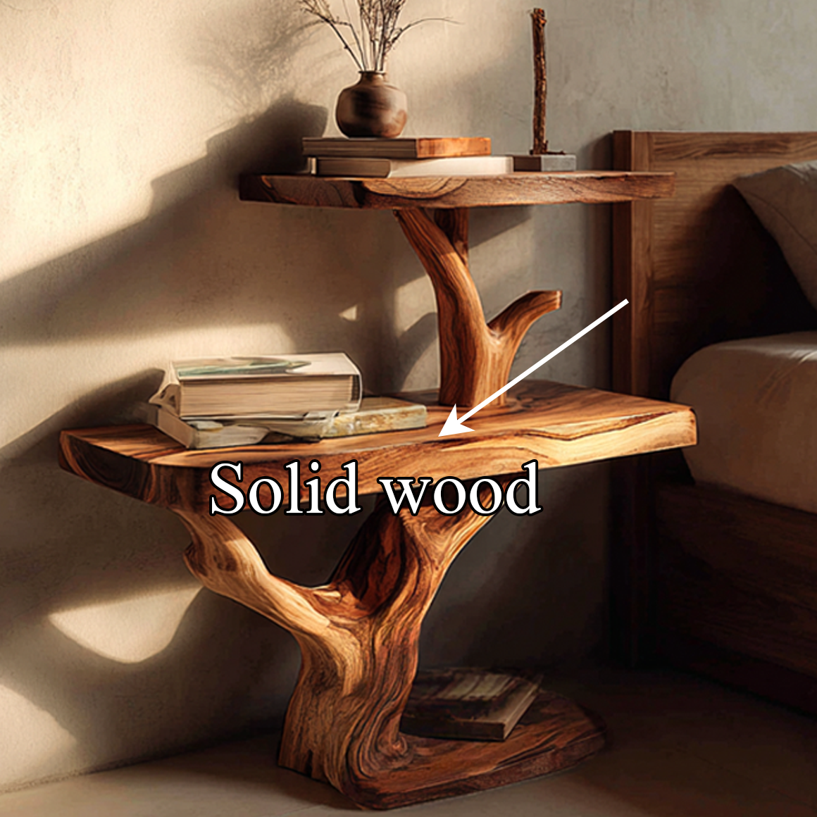 Rustic Tree Nightstand Bedroom Guest Room SINLSABT076