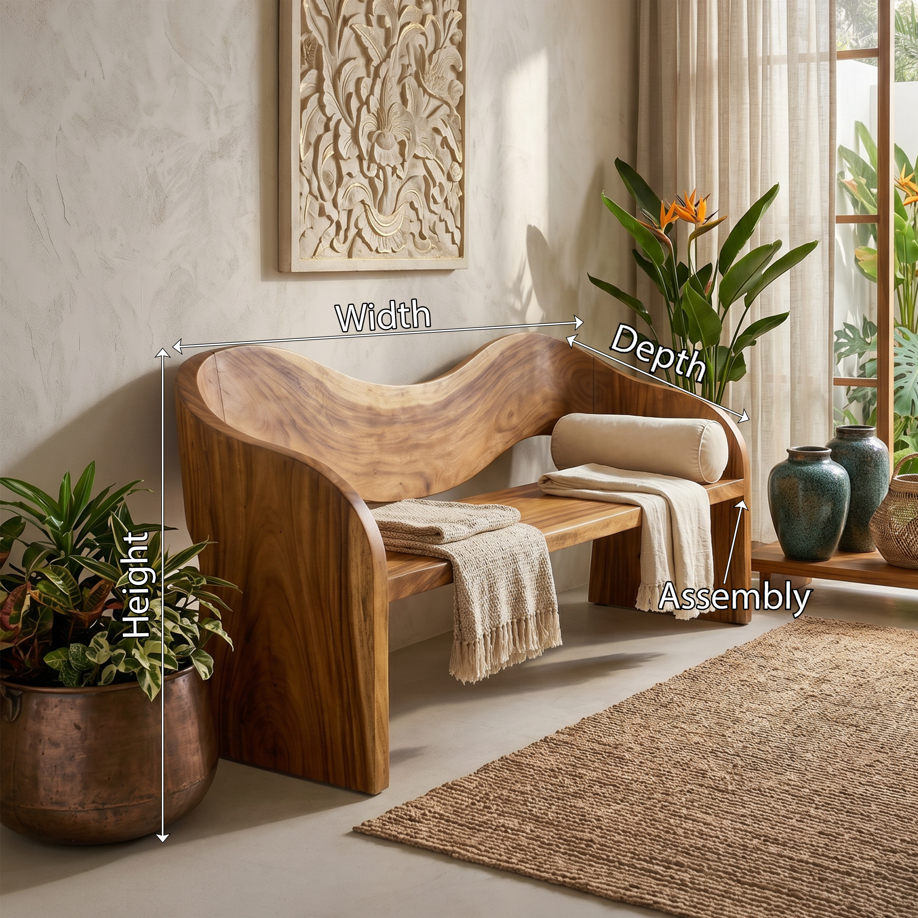 Contemporary Accent Bench Modern Residence SILDTTRBEN057