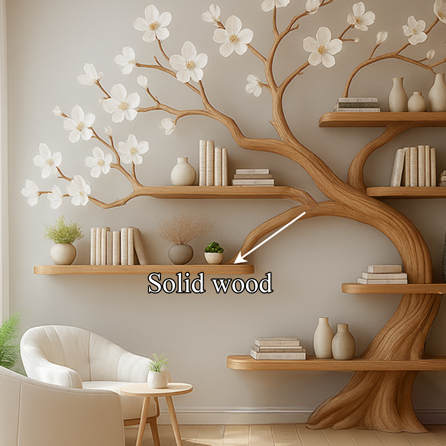 Rustic Tree Branch Shelf Nursery Kids Room SINLSATB227