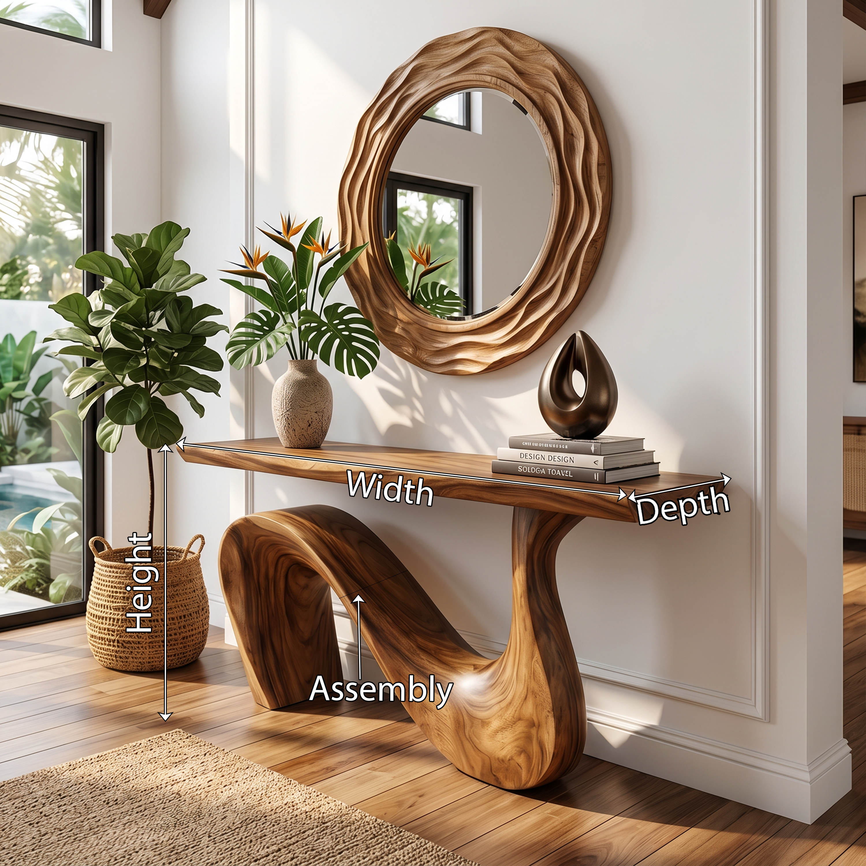 Modern Solid Wood Console Table For Living Room And Entryway Design SILDTTRCS047