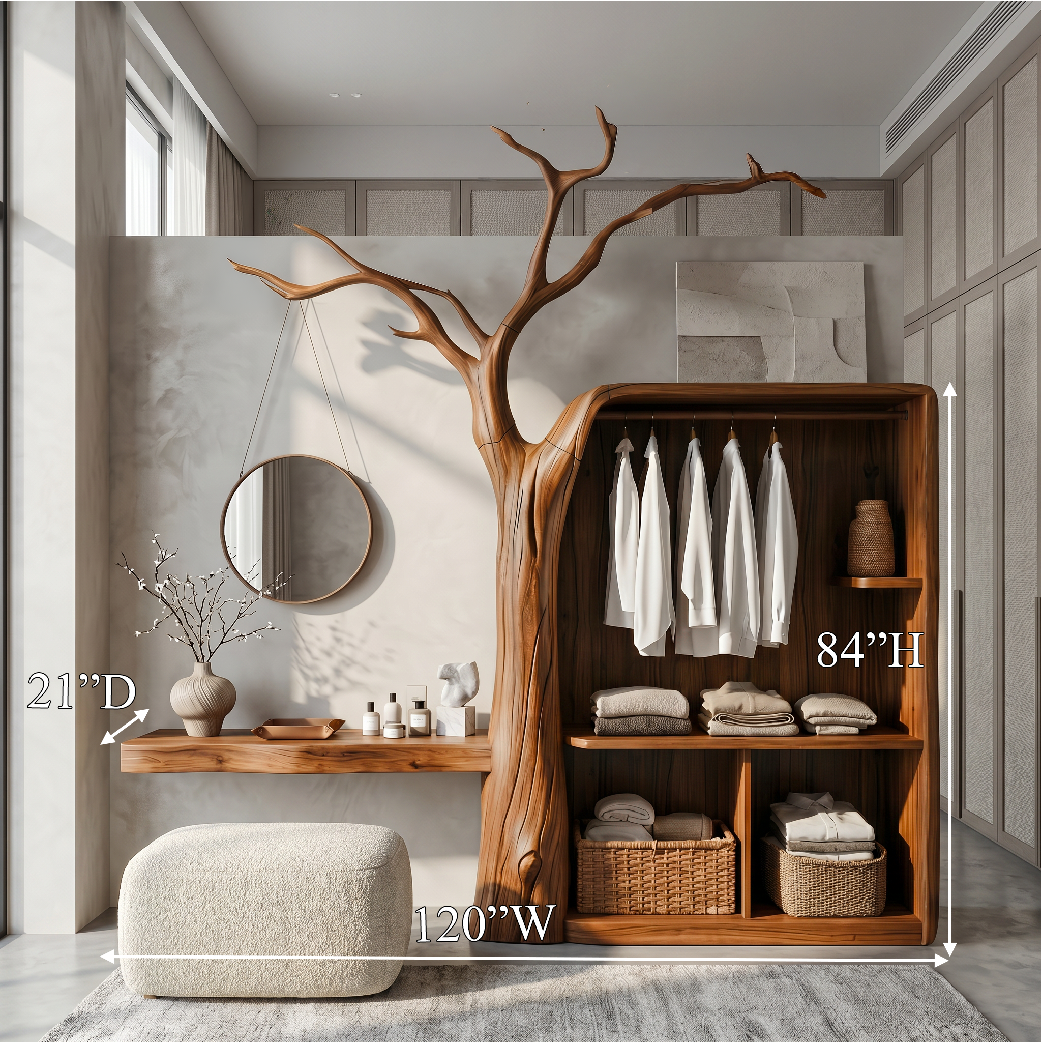 Organic Modern Hanging Clothes Rack Tree Coat Rack Bedroom And Dressing Room SINLSATCR108