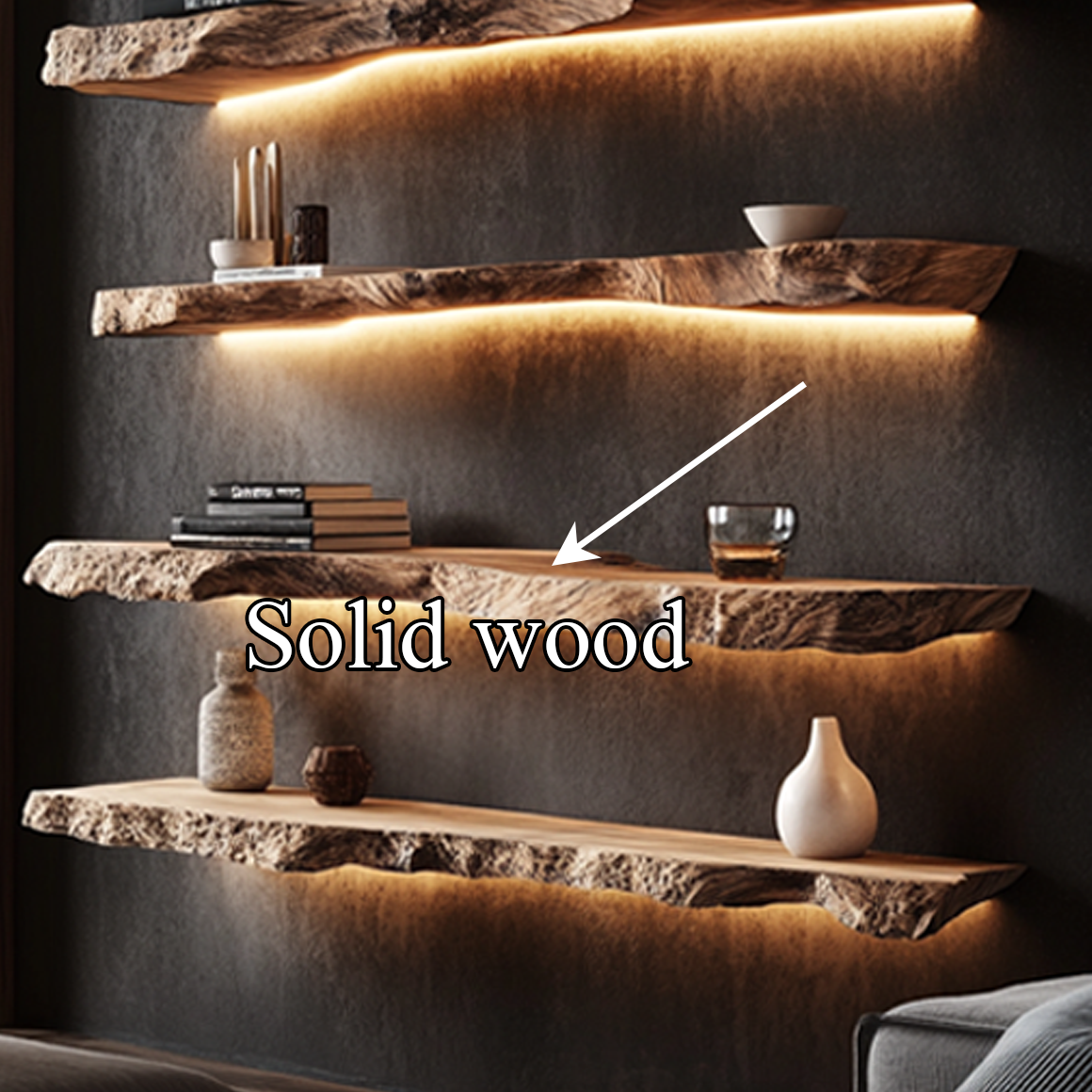 Rustic Floating Bookshelf Living Room Or Bedroom SINLSAFL192