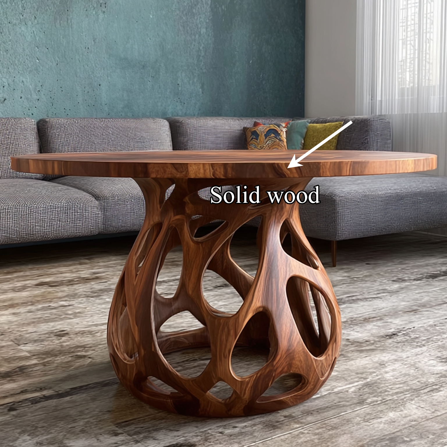 Coffee Table Solid Wood Rustic Style Gift SINLSACF018