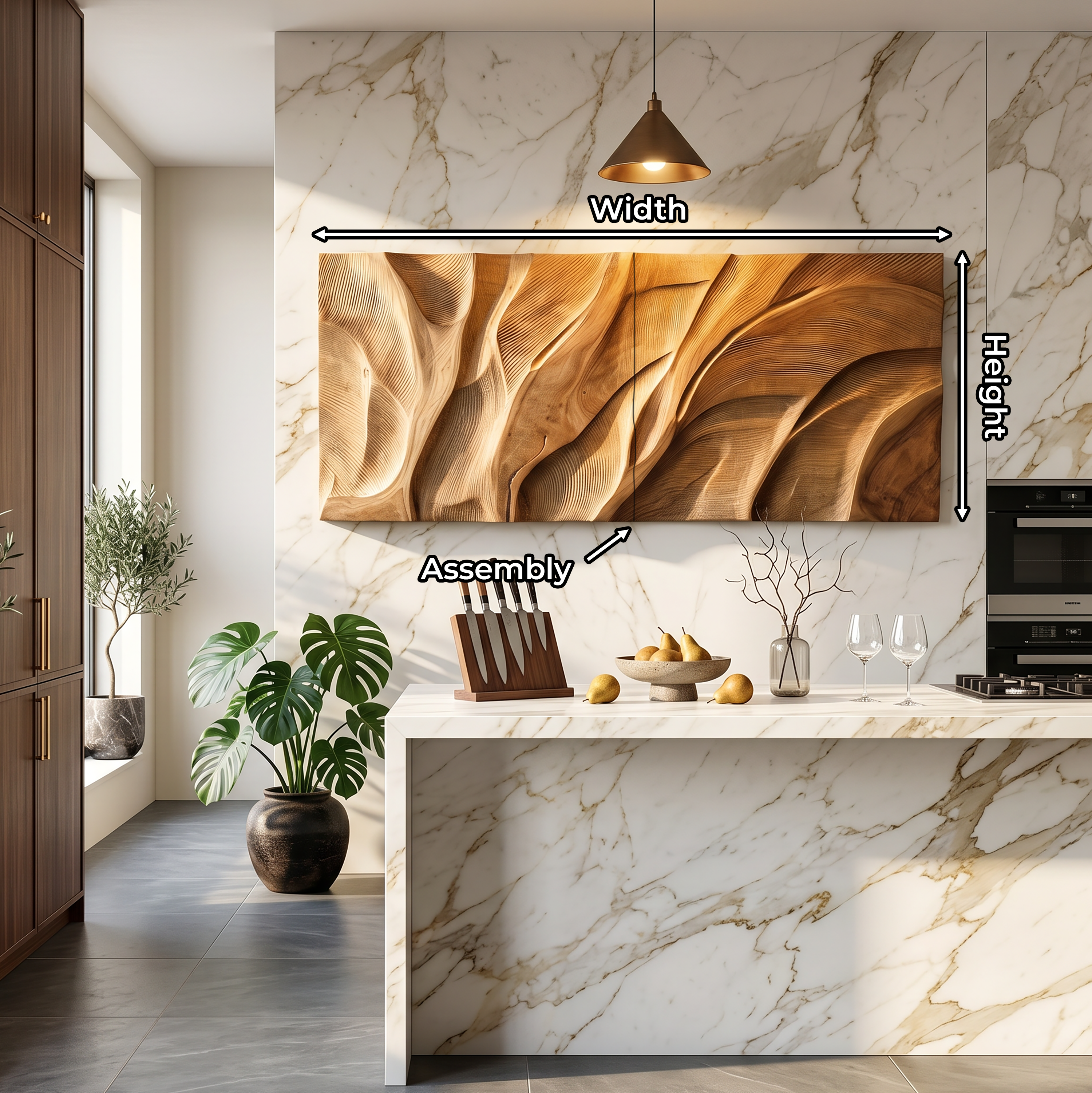 Wooden Wall Art With Textured Design For Kitchen SILDTTRWA139