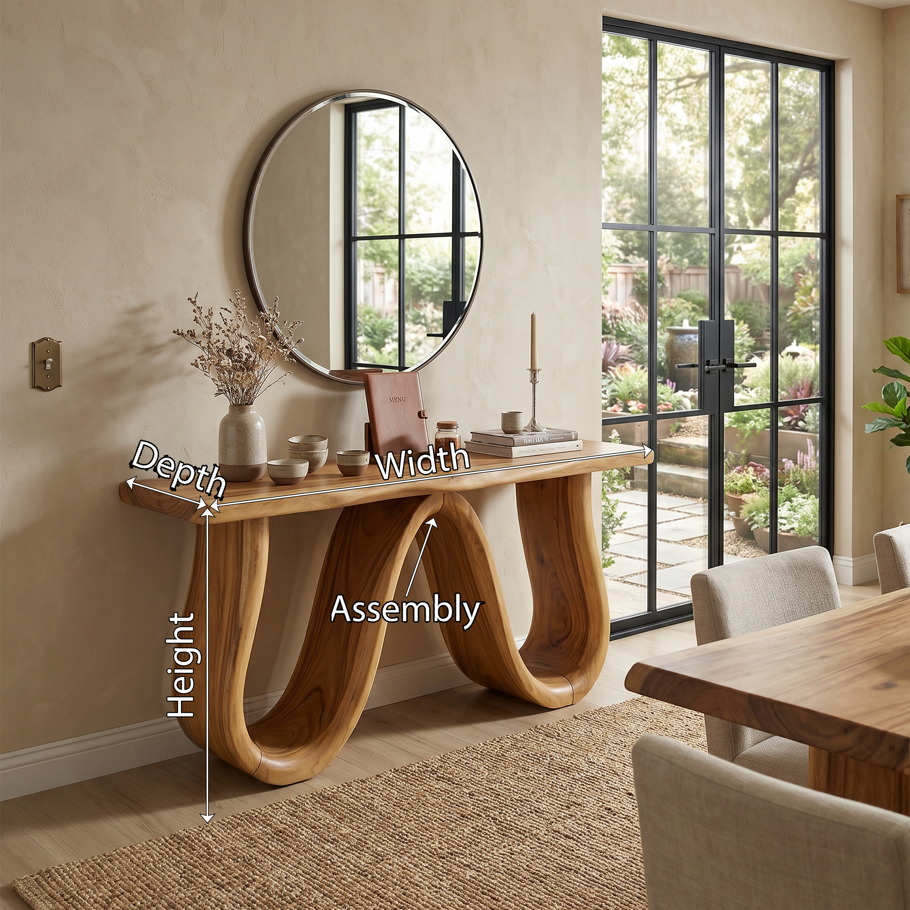 Organic Wood Hallway Table For Dining Room Furniture SILDTTRCS053