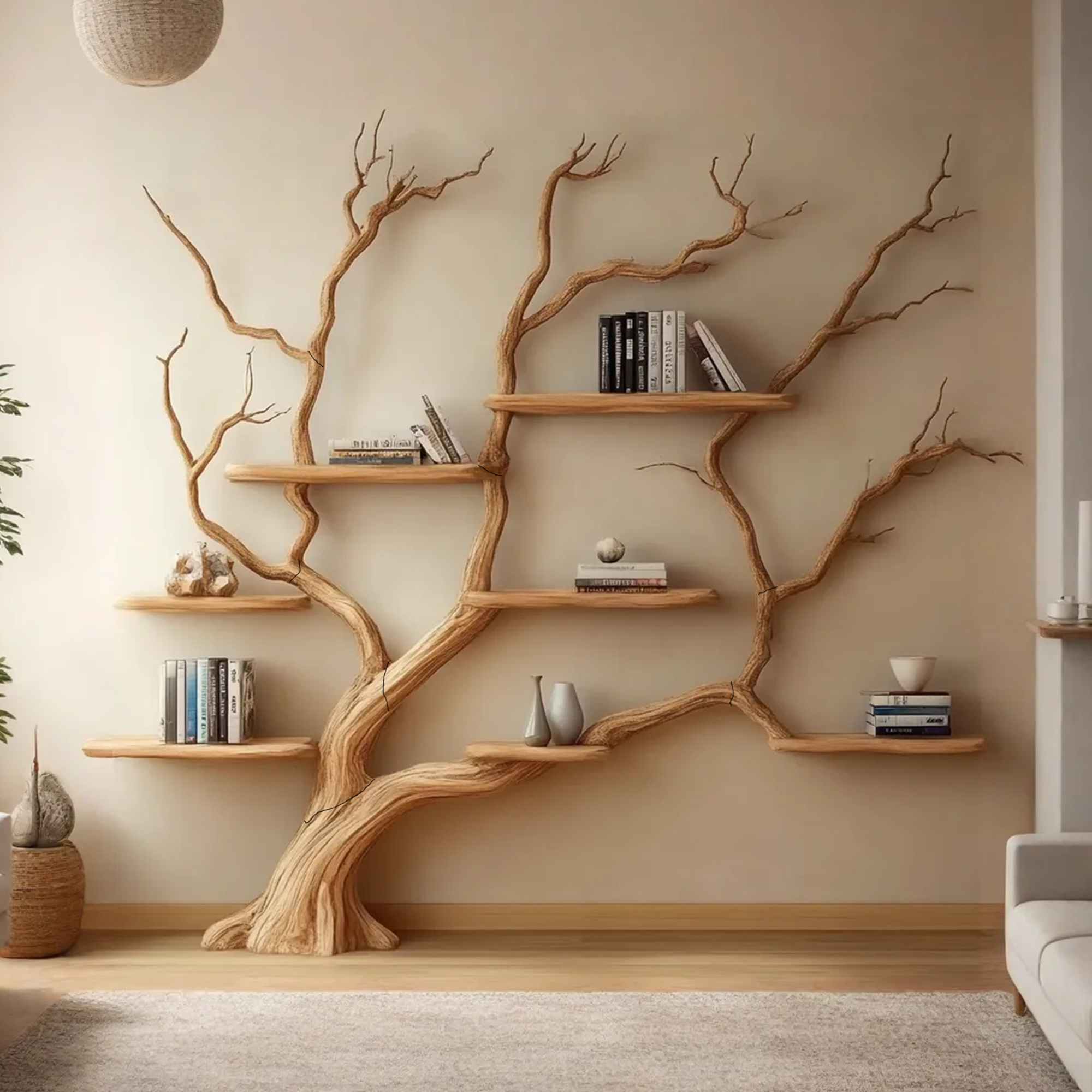 Rustic Wall Mounted Branch Tree For Living Room SINLTB122
