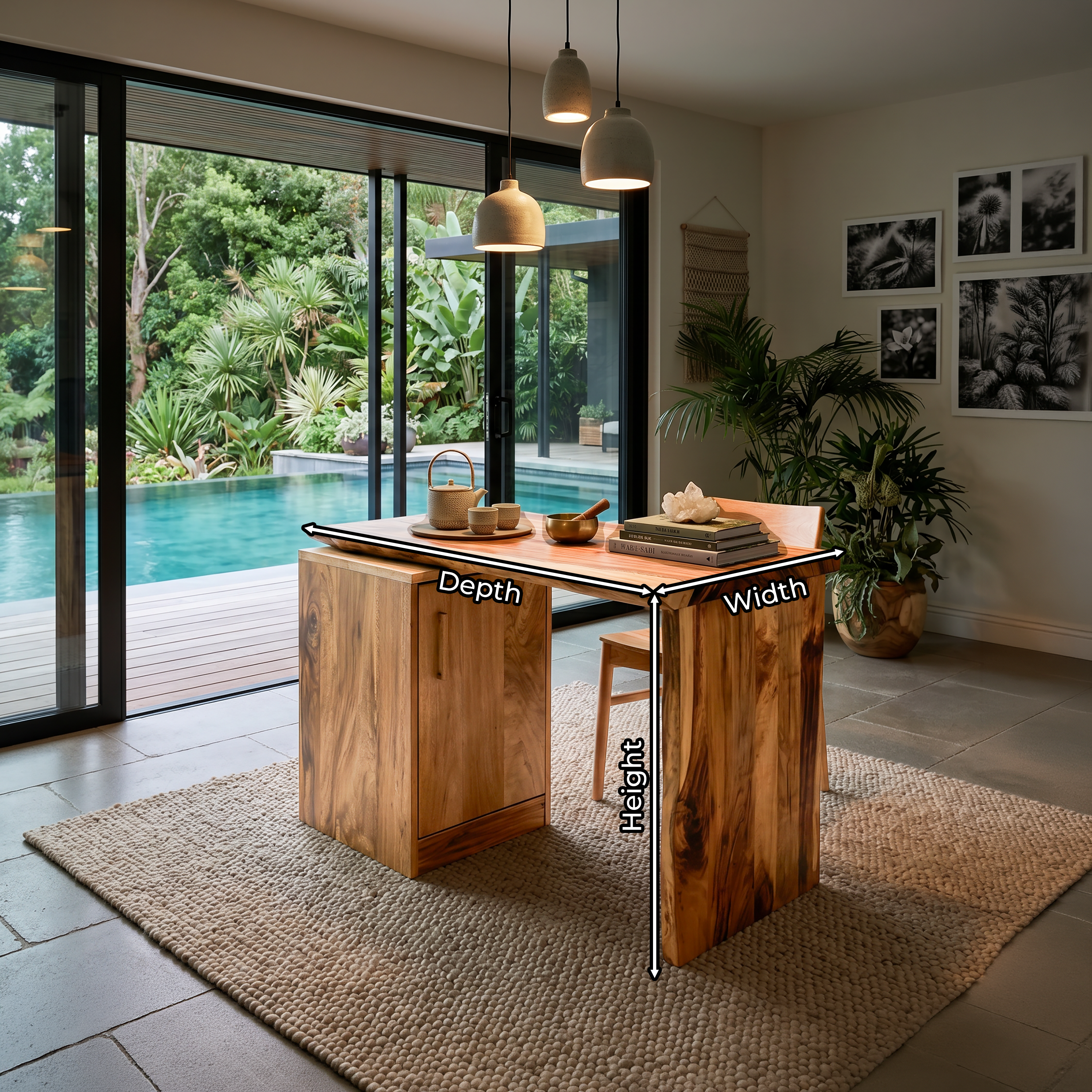 Tropical Dining Table For Indoor Outdoor Space SILDTTRDN053