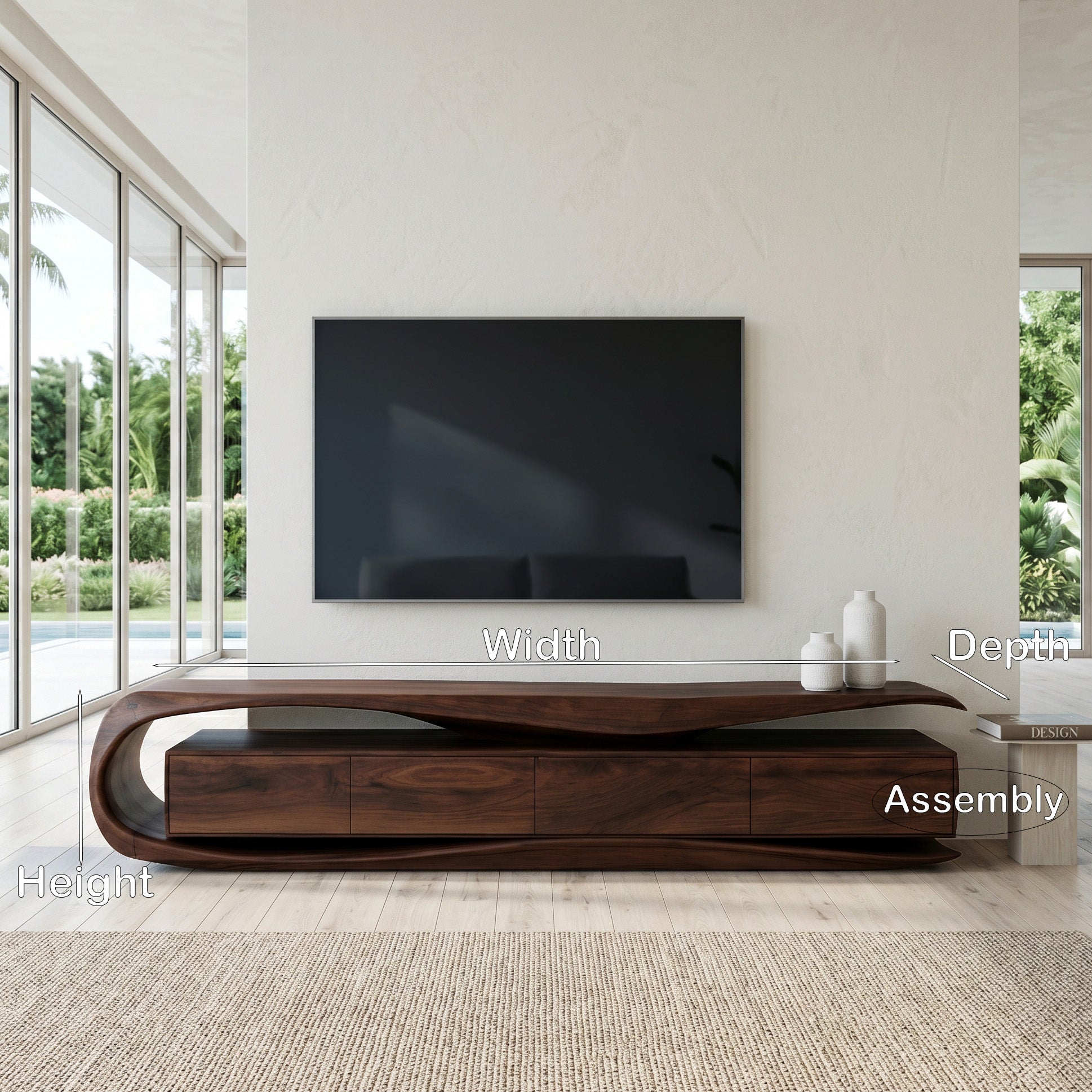 Modern Organic TV Console For Living Room Interior SITHHNTVC034