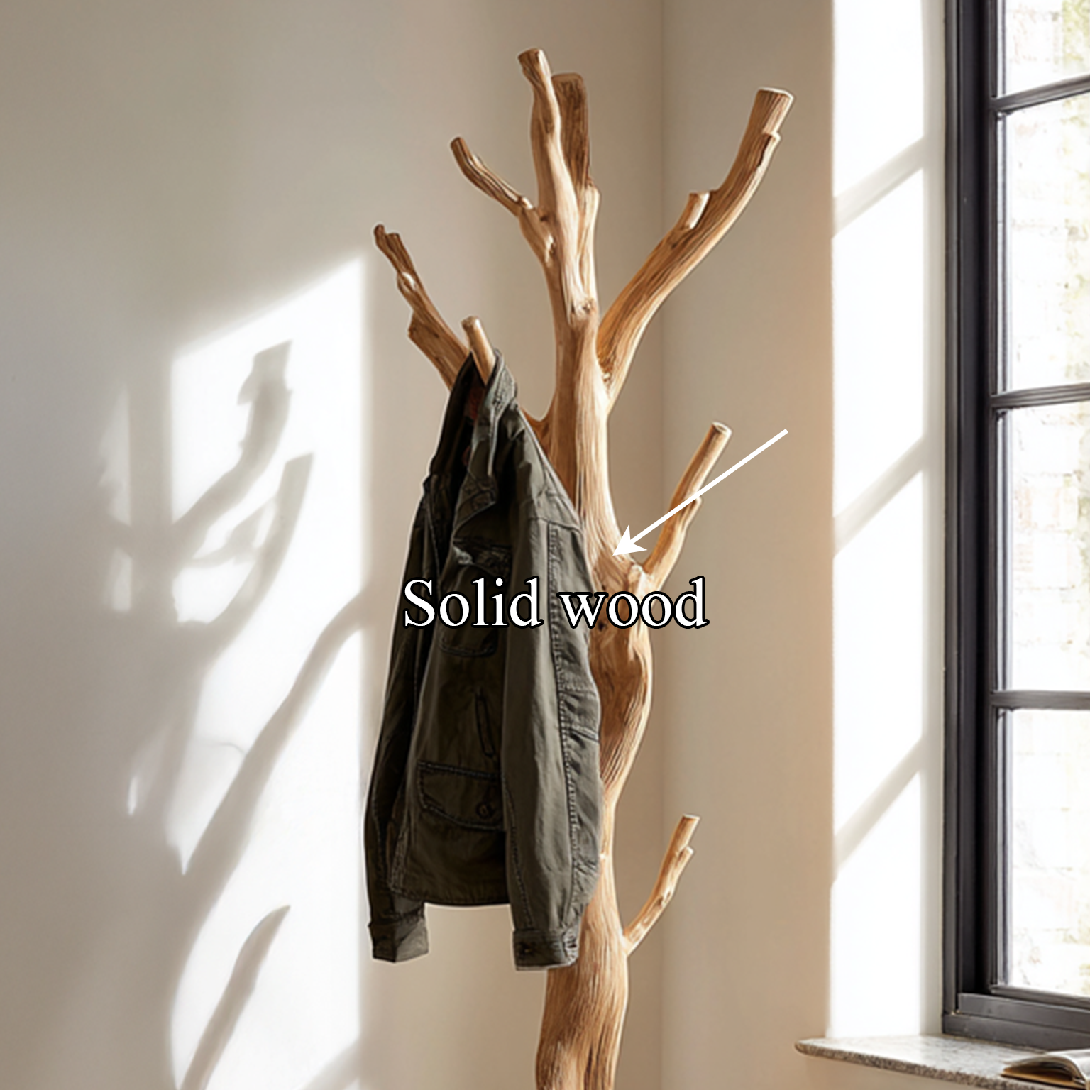 Rustic Tree Coat Rack Entryway Hallway SINLSATCR011