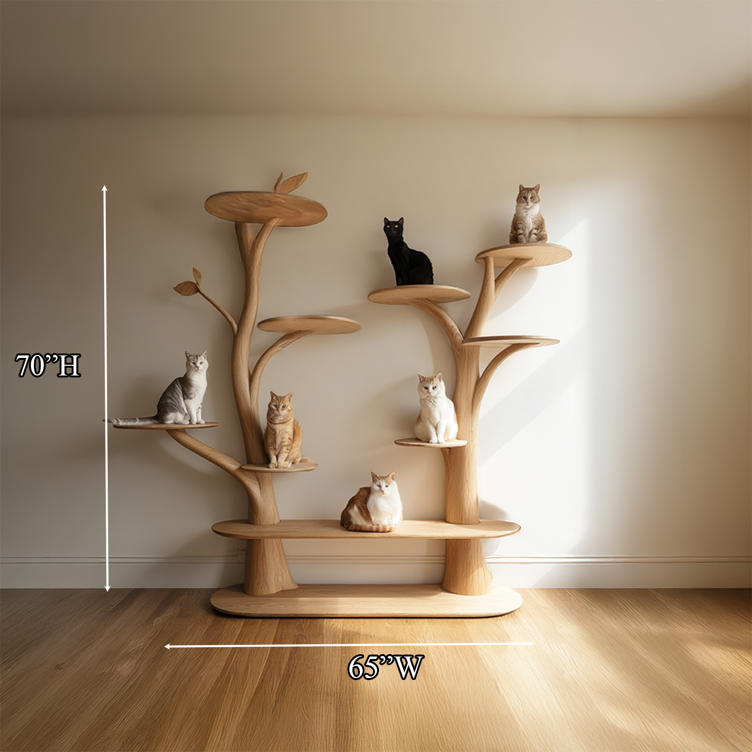 Mid Century Tree Cat Tower Family Room SINLSATT035