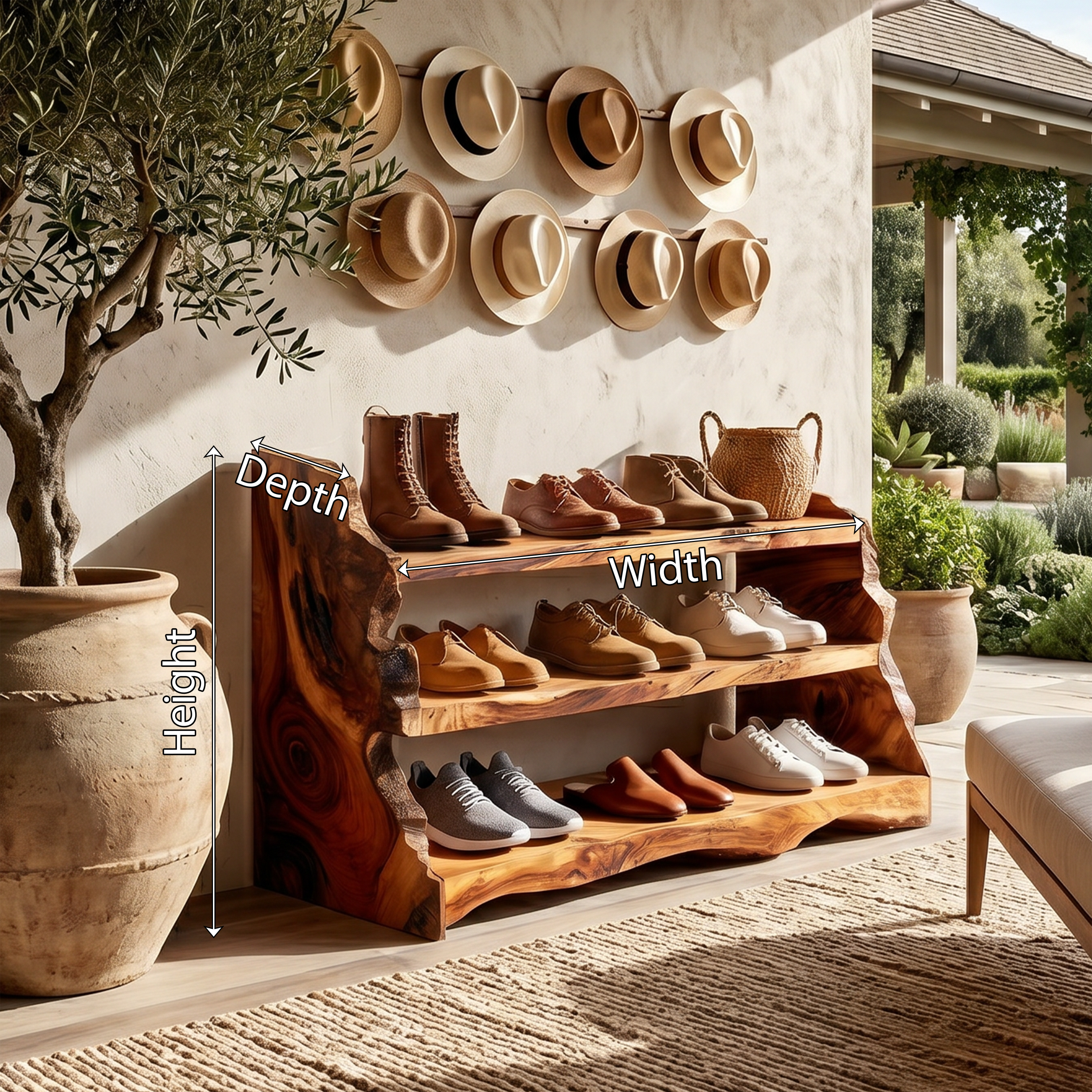 Rustic Vertical Shoe Rack For Cabin Entryway Storage Section SILDTTRSHB022