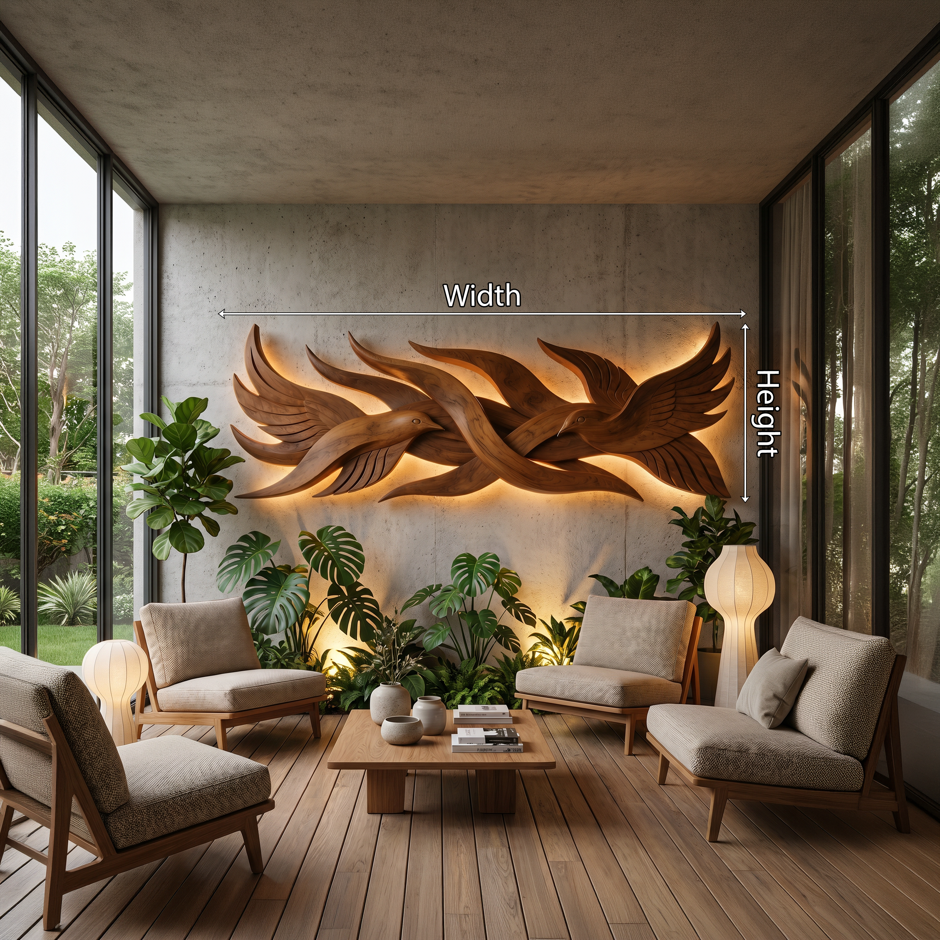 Contemporary Organic Wall Decor For Stair Landing Space SILDTTNWA116