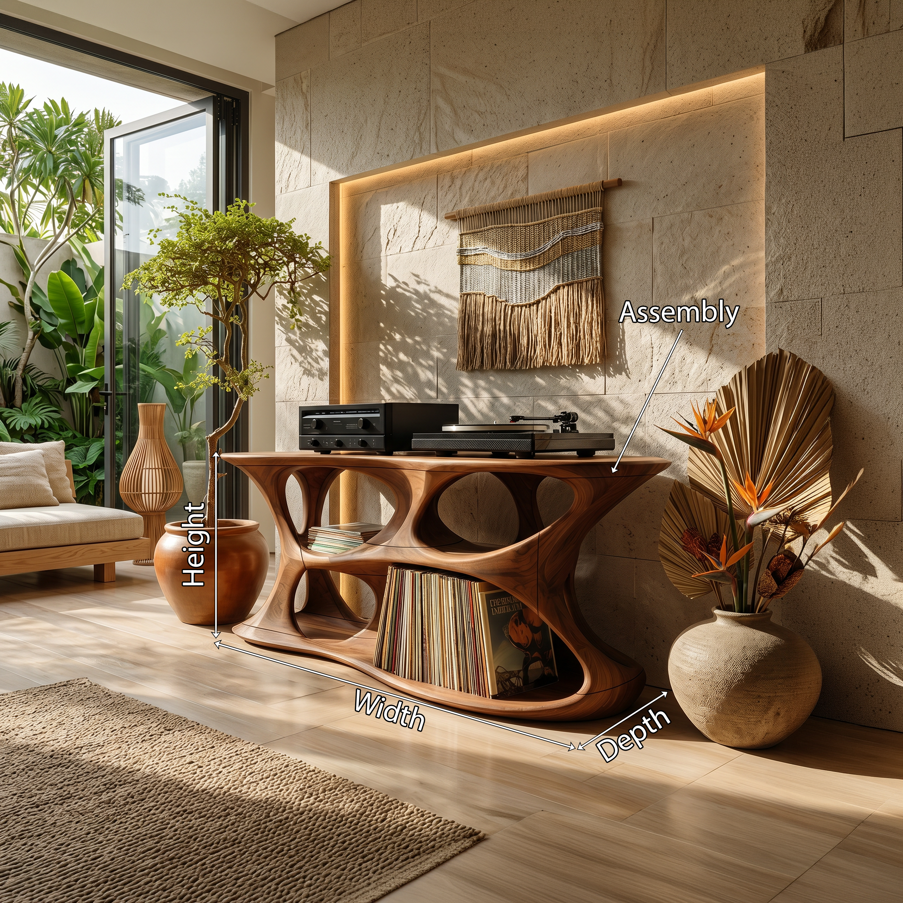 Minimalist Vinyl Storage Stand For Studio Living Space SILDTTNRPT027