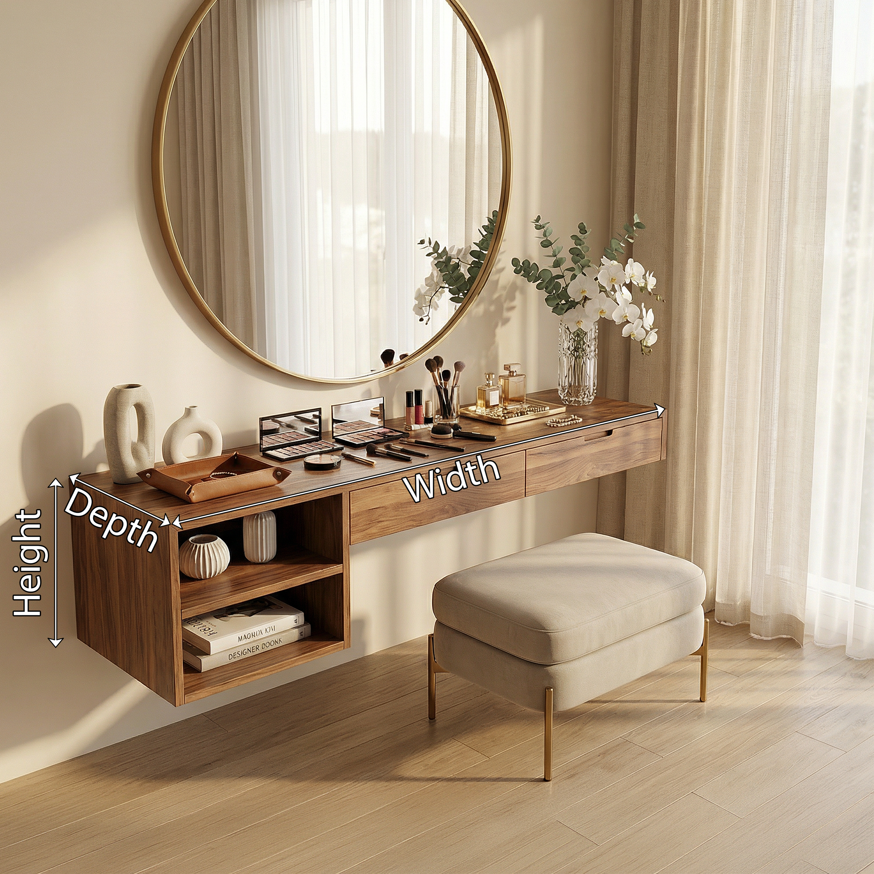 Organic Vanity Table Dressing Room Makeup Area Personal Space SILDTTRMV017