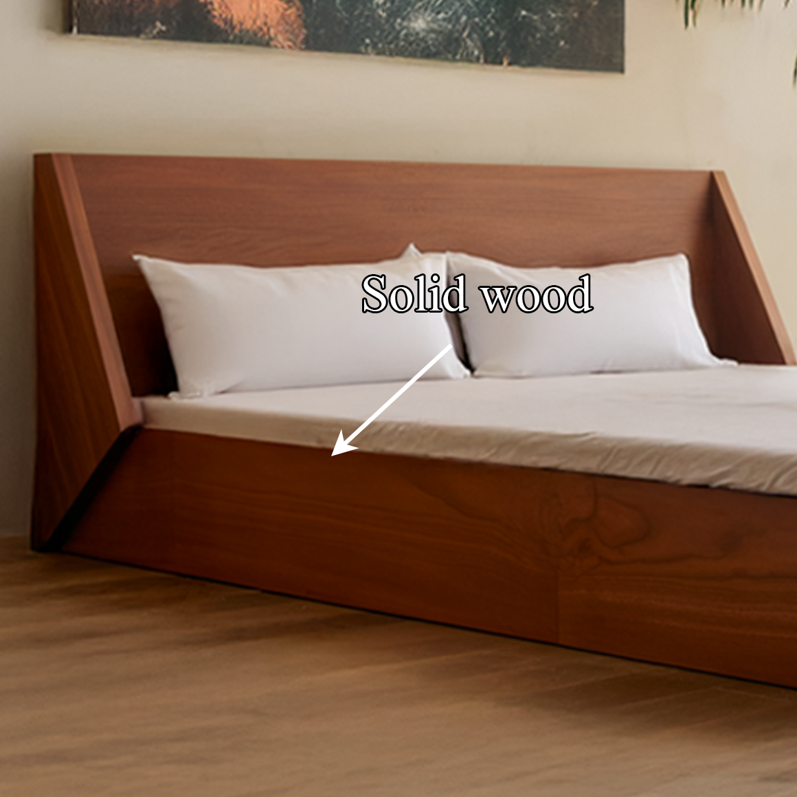 Mid Century Platform Bed Modern Bedroom Minimalist Style SINLSAWB61