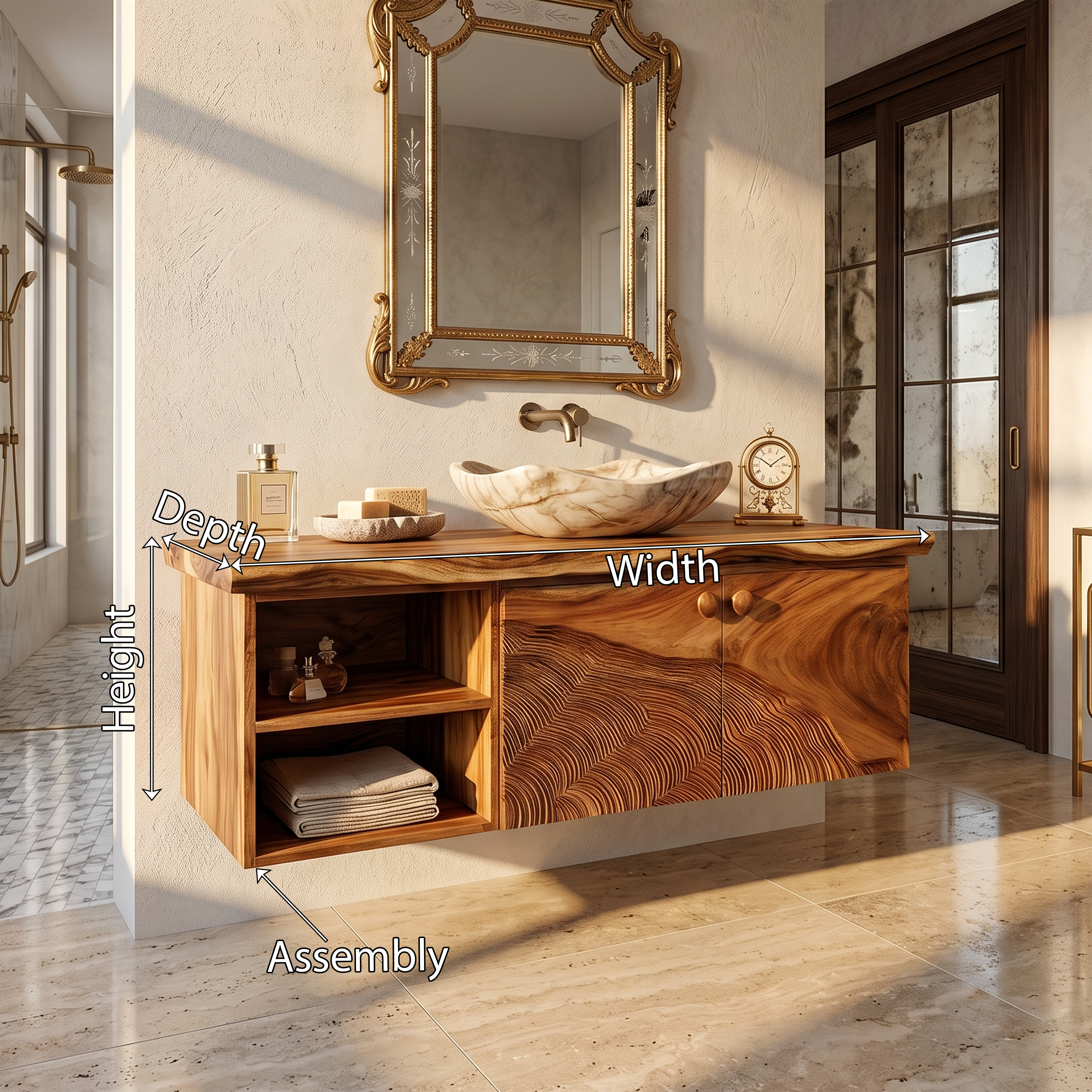 Rustic Wood Vanity Luxury Ensuite Bathroom SILDTTRBRV191