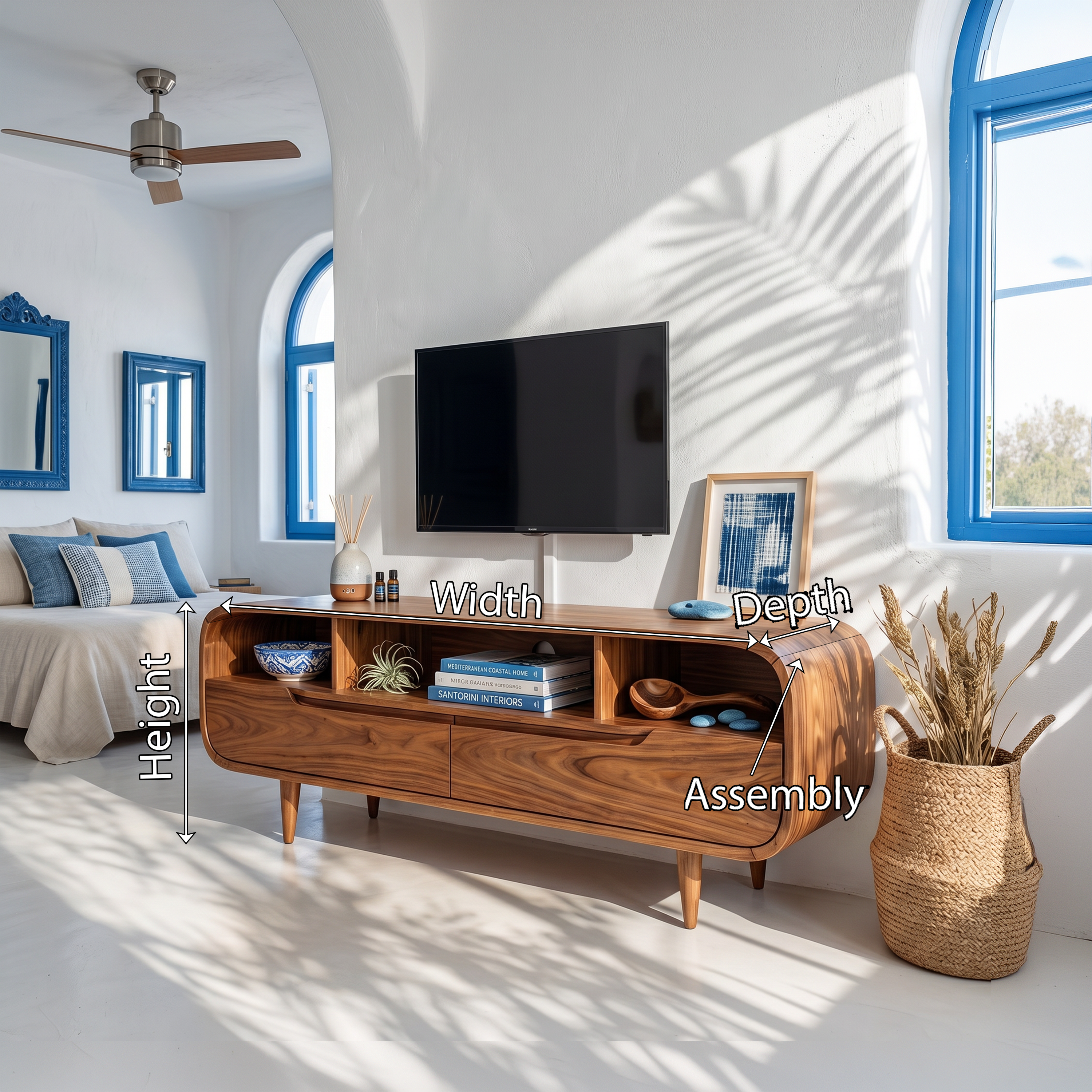 Contemporary Walnut TV Stand For Modern Loft Bedroom SILDTTRTVC092