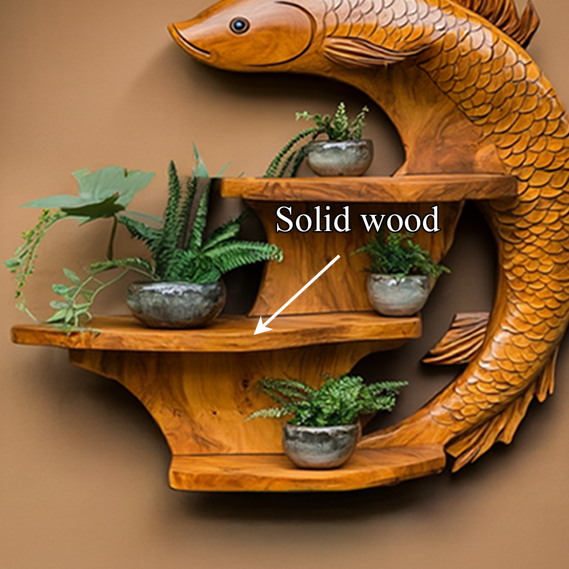 Zen Koi Wall Display Shelf For Living Room And Entryway SINLSAFL282