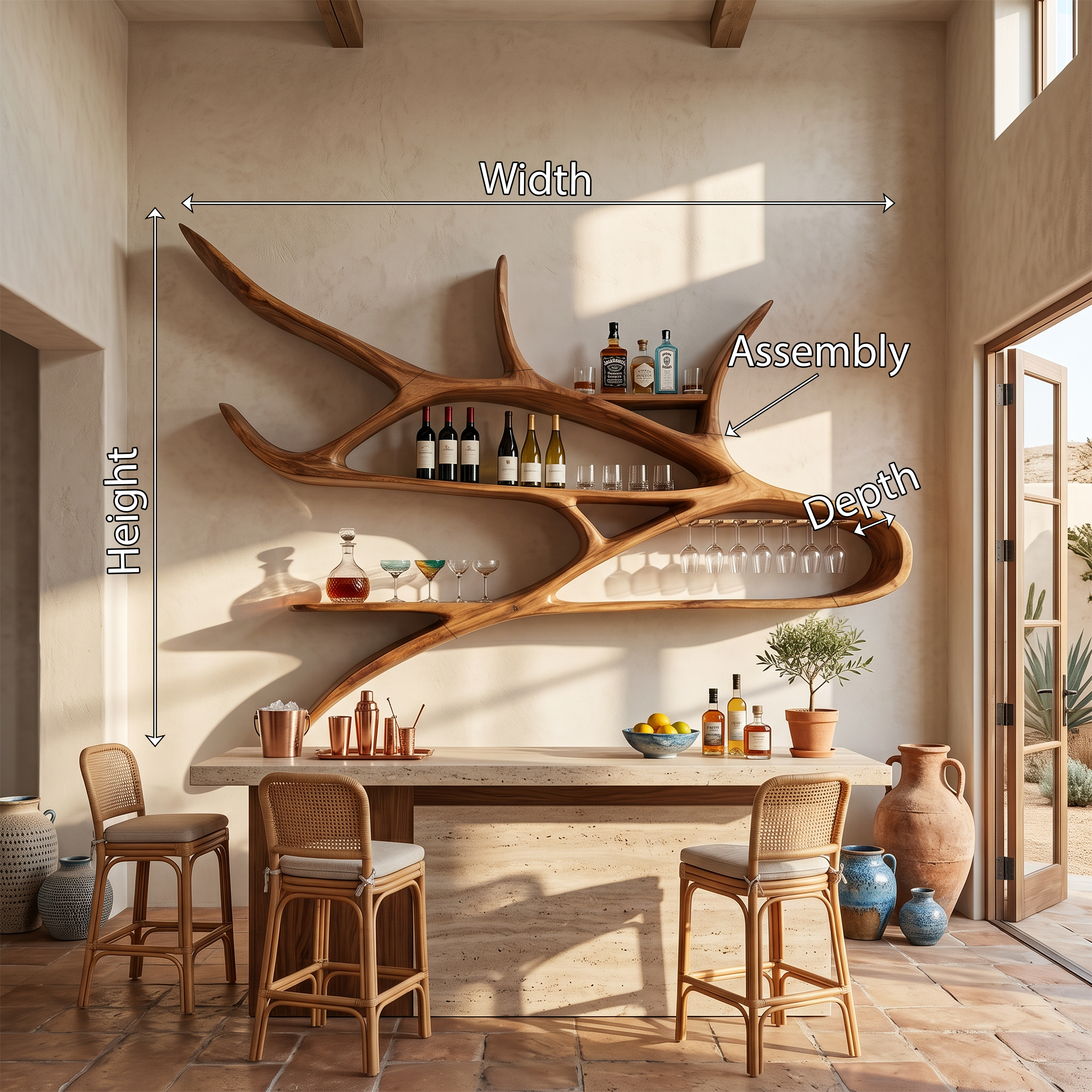 Modern Wall Wine Rack For Studio Apartment Wine Showcase SILDTTRWH061