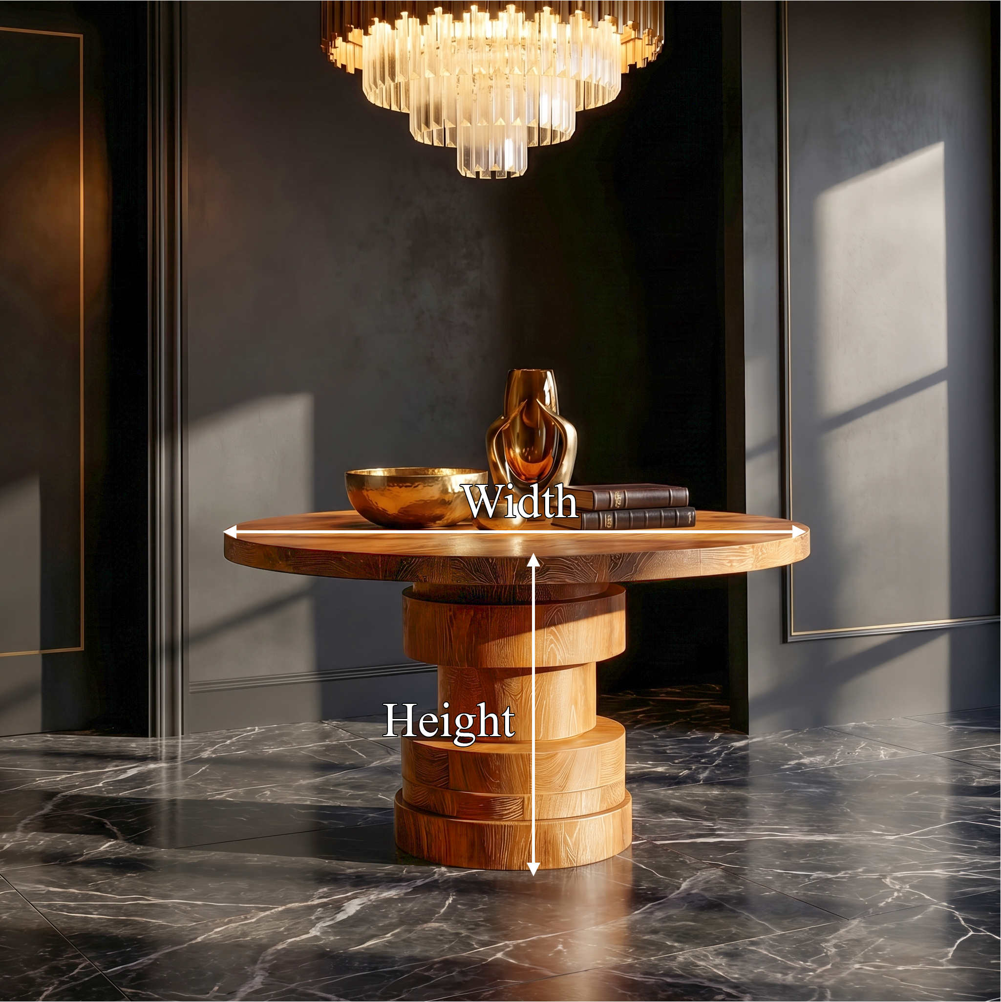 Modern Sculptural Round Foyer Table For Entryway And Living Room SINLSAFT030