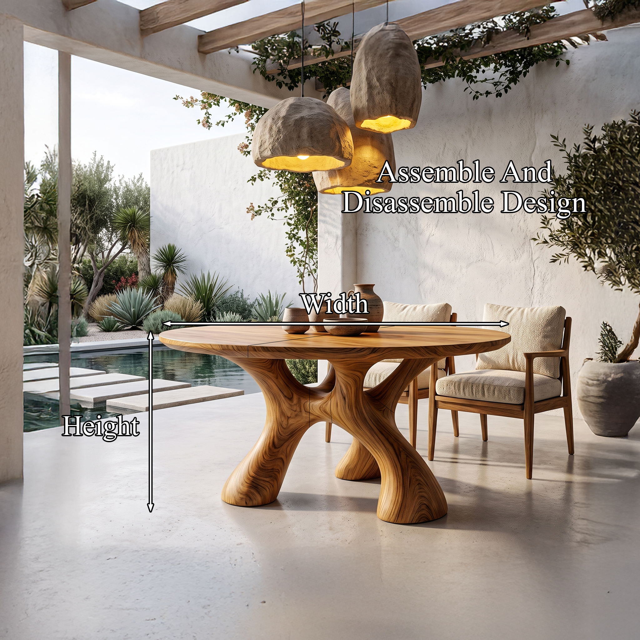 Organic Round Dining Table With Sculptural Infinity Design For Dining Room And Kitchen SINLHADN216