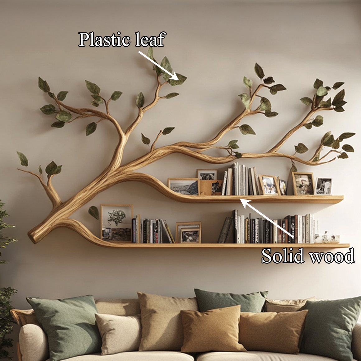 Rustic Artistic Tree Bookshelf Living Room Display SINLSATBS034