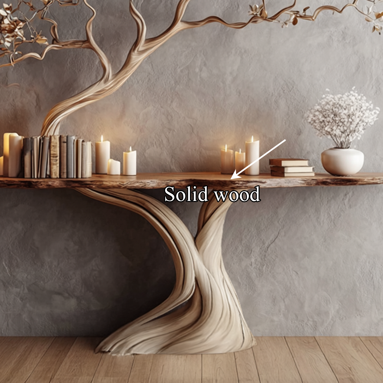 Midcentury Organic Console Table Entryway SINLSACS114