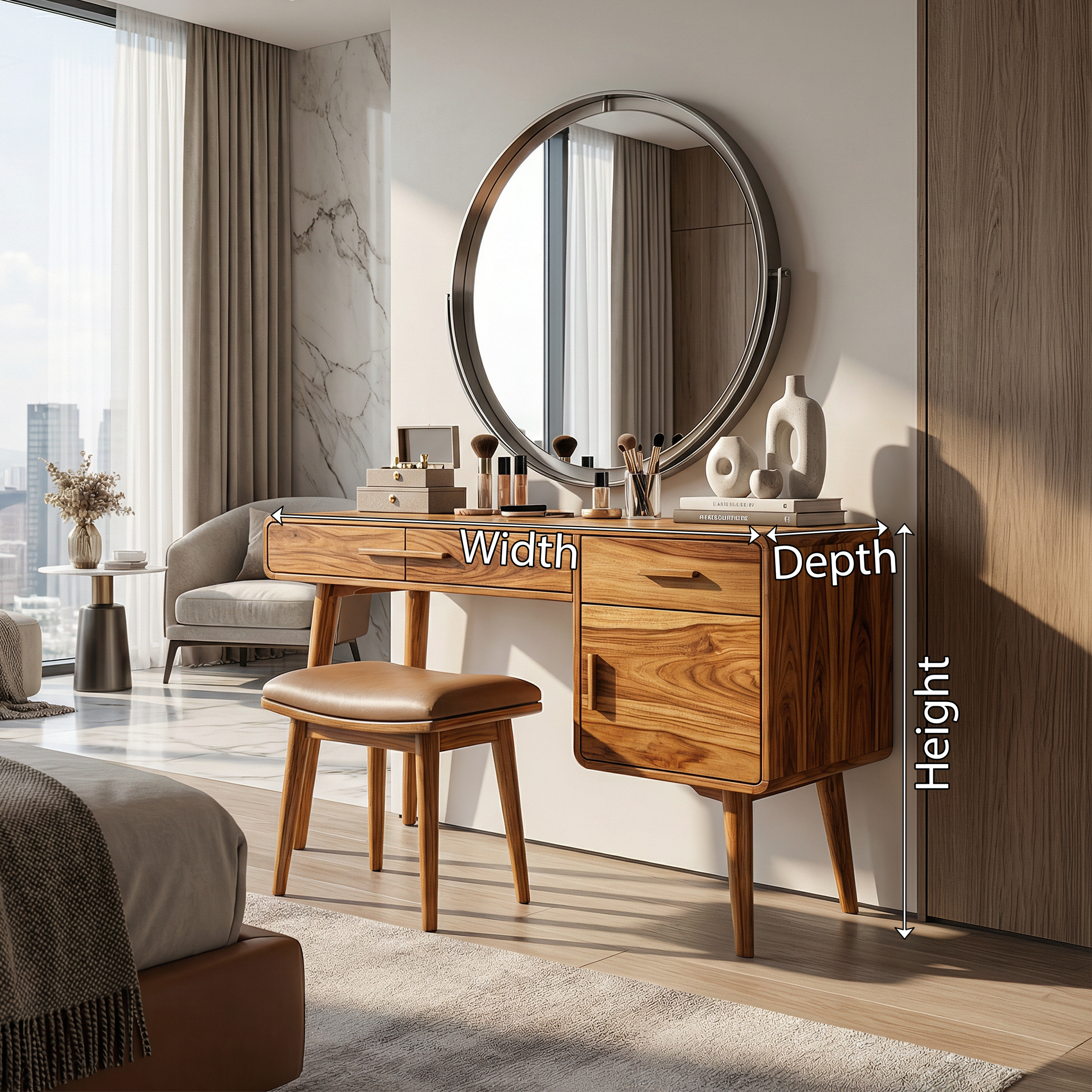 Contemporary Makeup Vanity Dressing Area Beauty Space Personal Area SILDTTRMV019