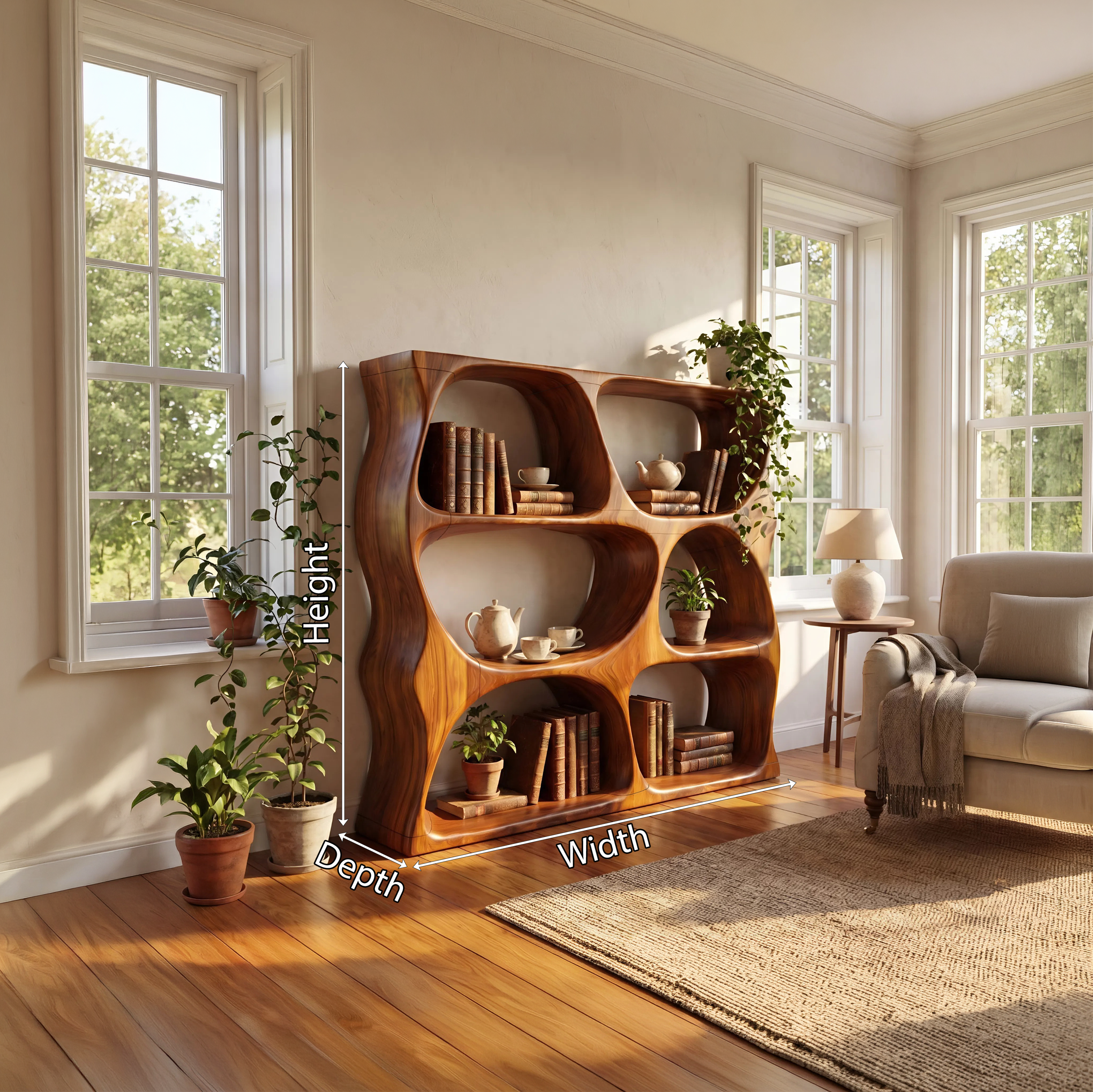 Modern Decorative Bookcase Storage Organizer For Living Room Space SILDTTNBS025