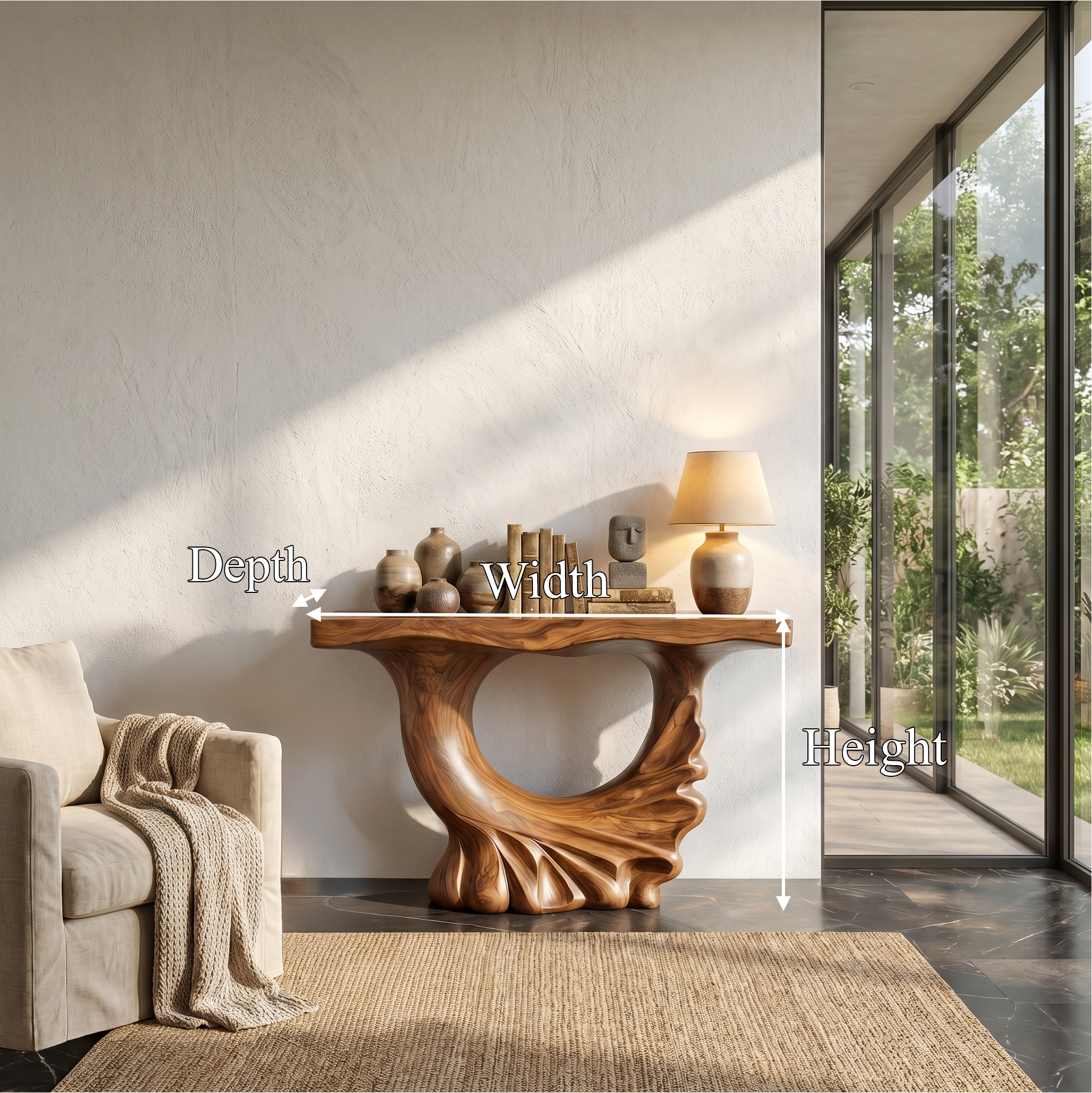 Modern Console Table With Ring Form Pedestal Base For Living Room SINLSACS630