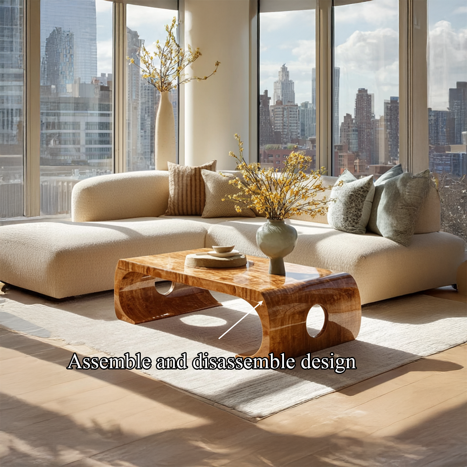 Mid Century Accent Coffee Table Living Decor SINLSACF043