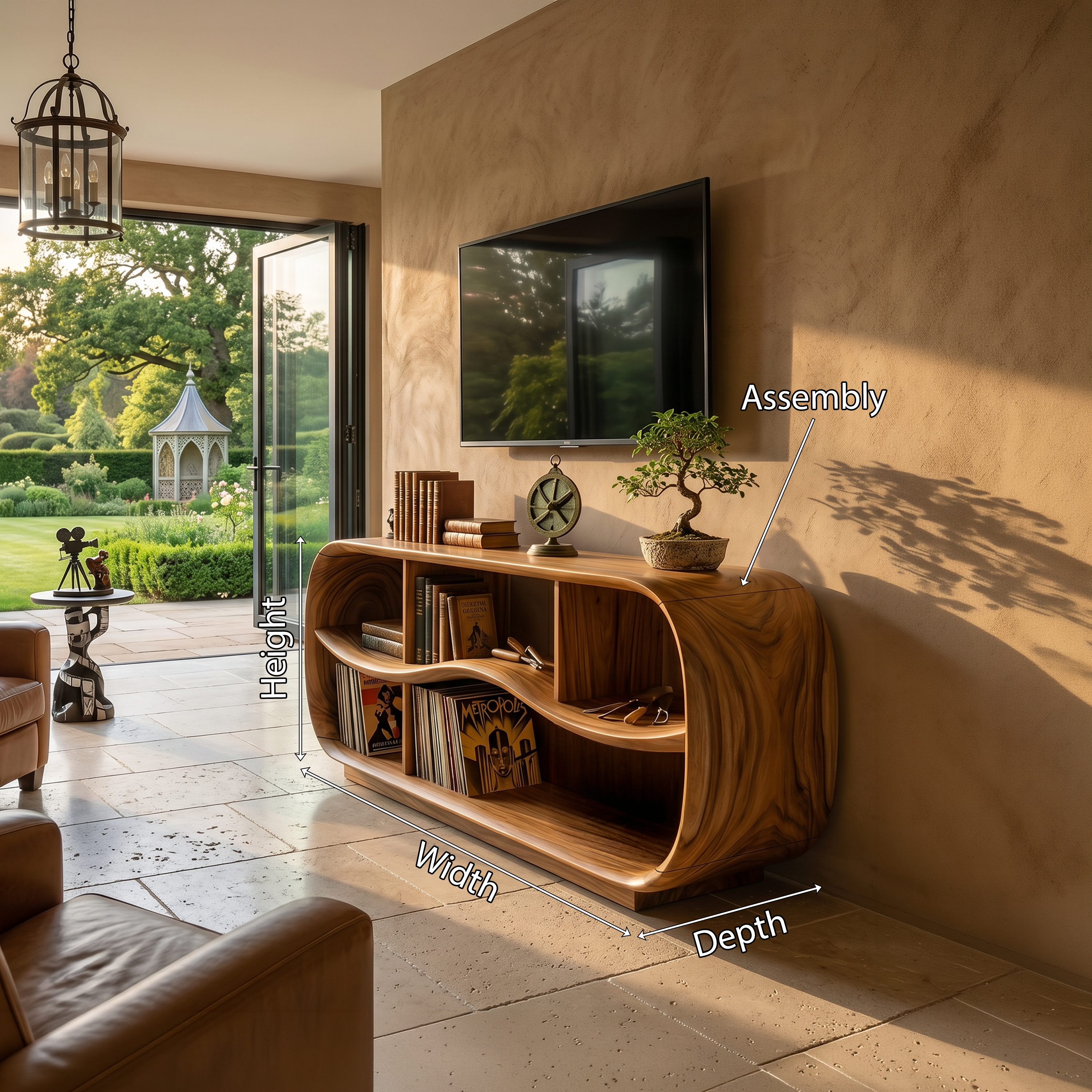 Contemporary Rounded TV Console For Open Living Space SILDTTNTVC154