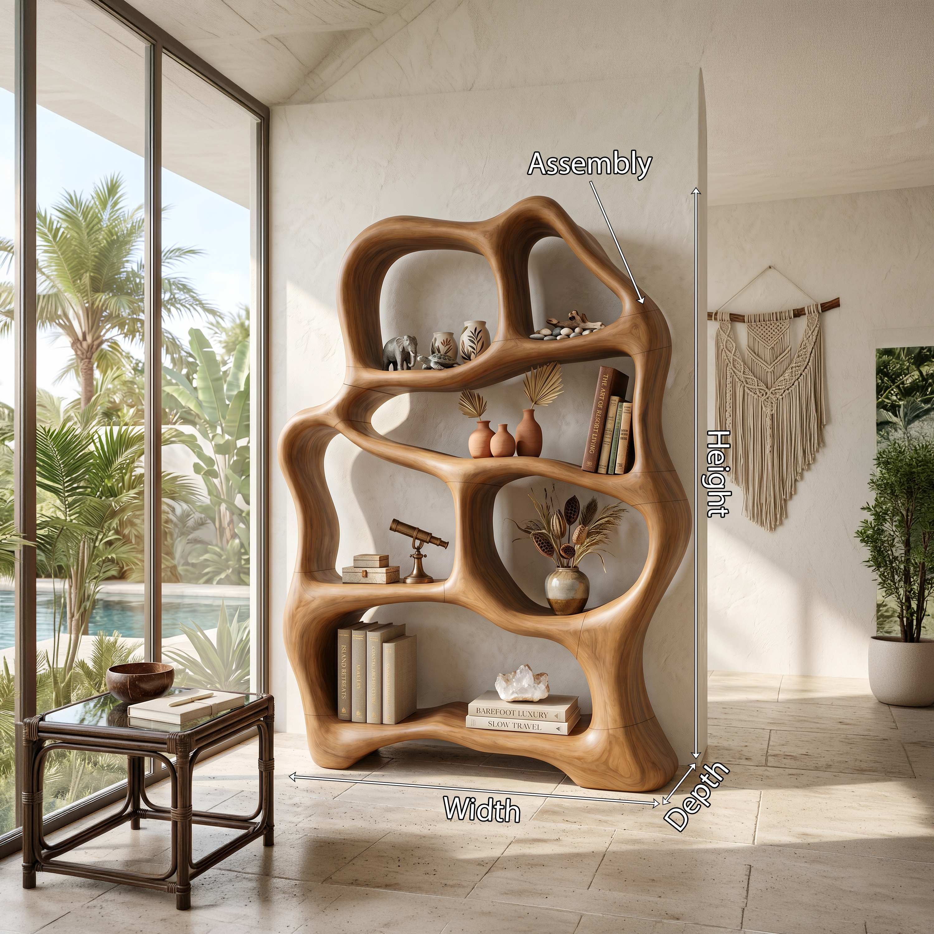 Organic Flow Bookcase For Cozy Reading Corner SILDTTNBS036