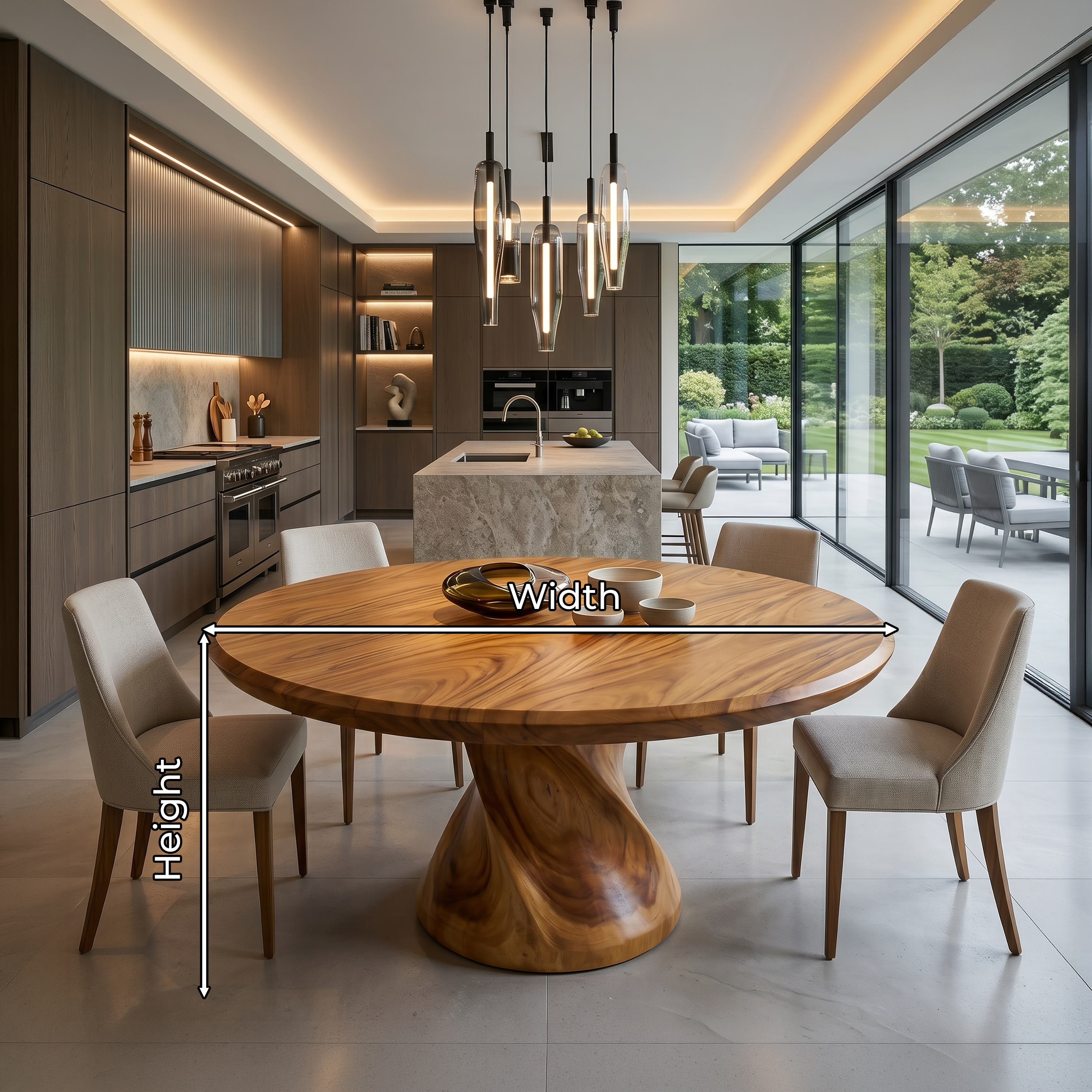 Sculptural Trestle Table For Tropical Dining Room SILDTTRDN073