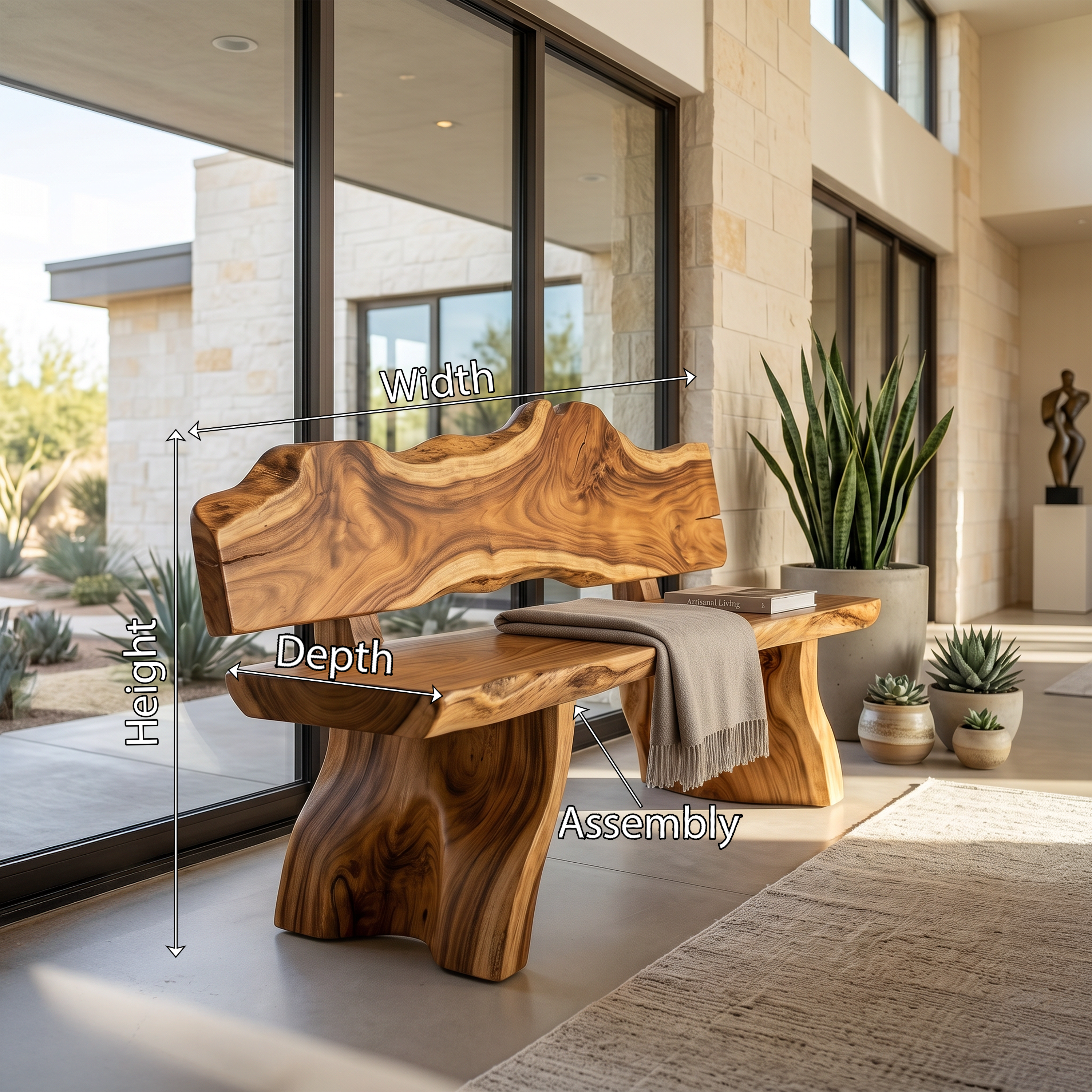 Rustic Live Edge Bench Contemporary Foyer SILDTTRBEN054