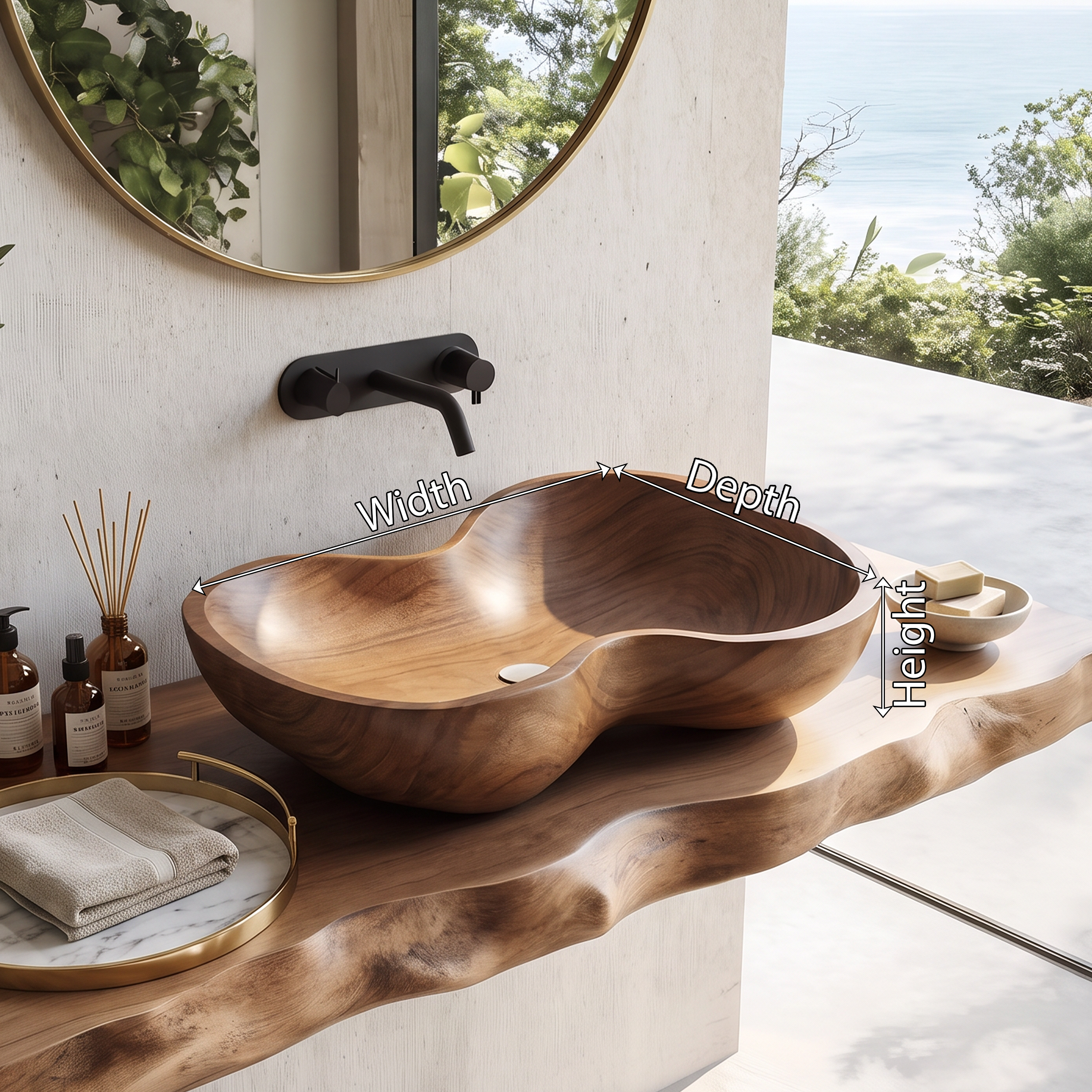 Rustic Wooden Vessel Sink For Eco Friendly Bathroom Look SILDTTRVS002