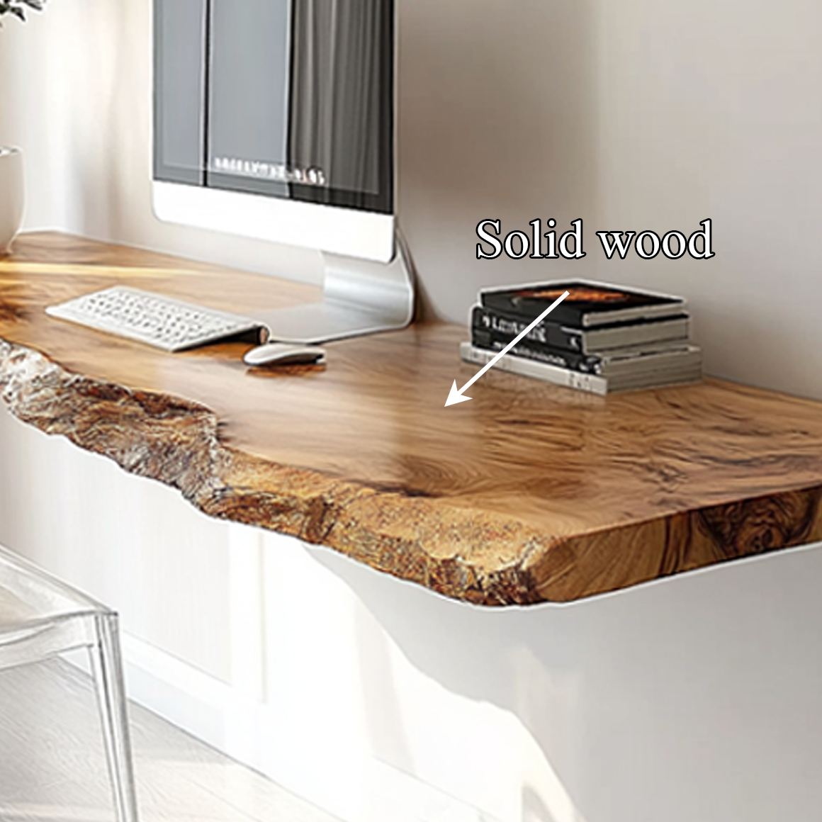 Rustic Live Edge Floating Shelf Desk Office Or Living Room SINLSAFL286