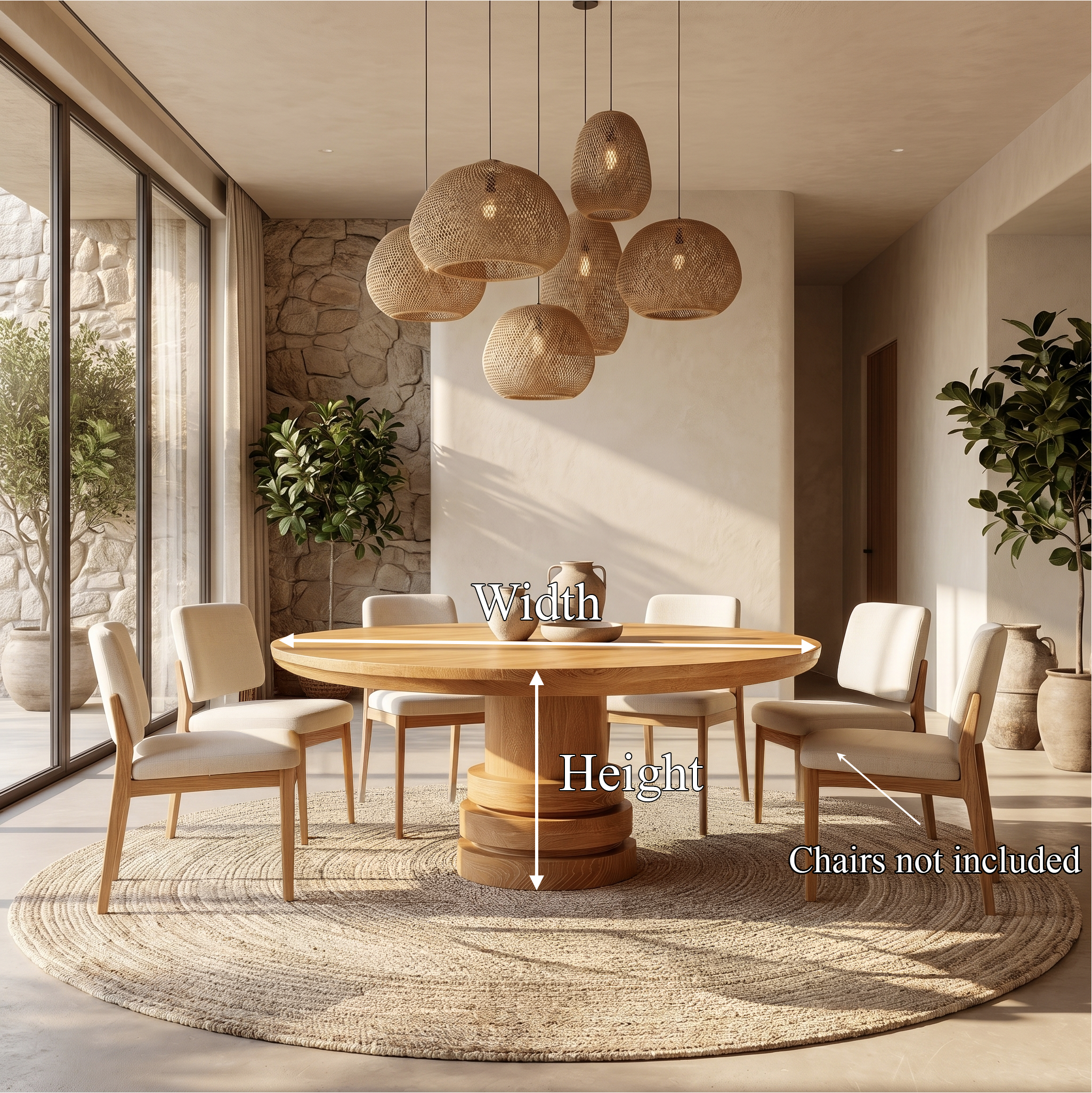 Rustic Farmhouse Round Dining Table For Dining Room SINLSADT175