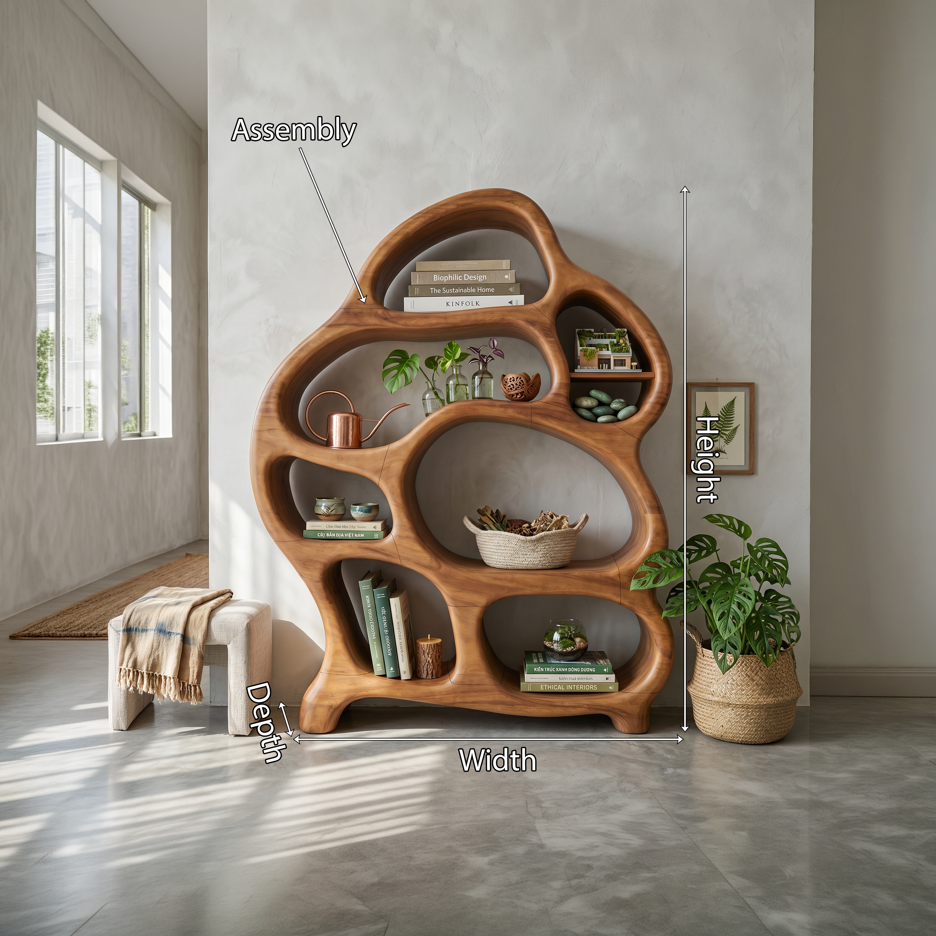 Mid Century Open Bookshelf For Living Space SILDTTNBS039