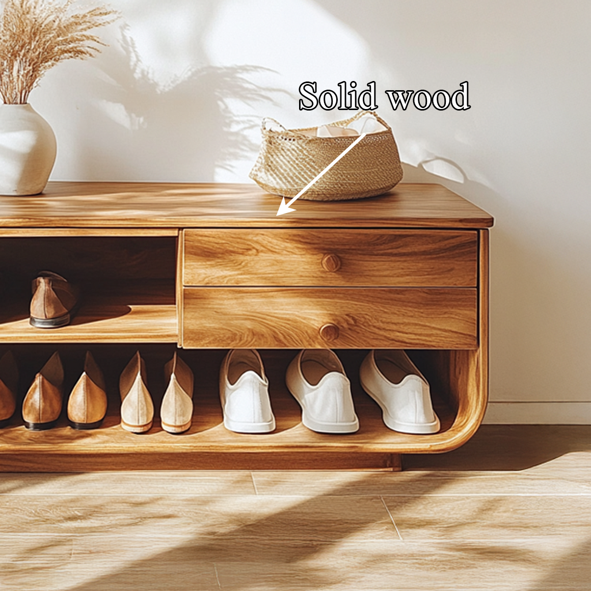 Mid Century Rounded Shoe Storage Hallway And Bedroom SINLSASB069